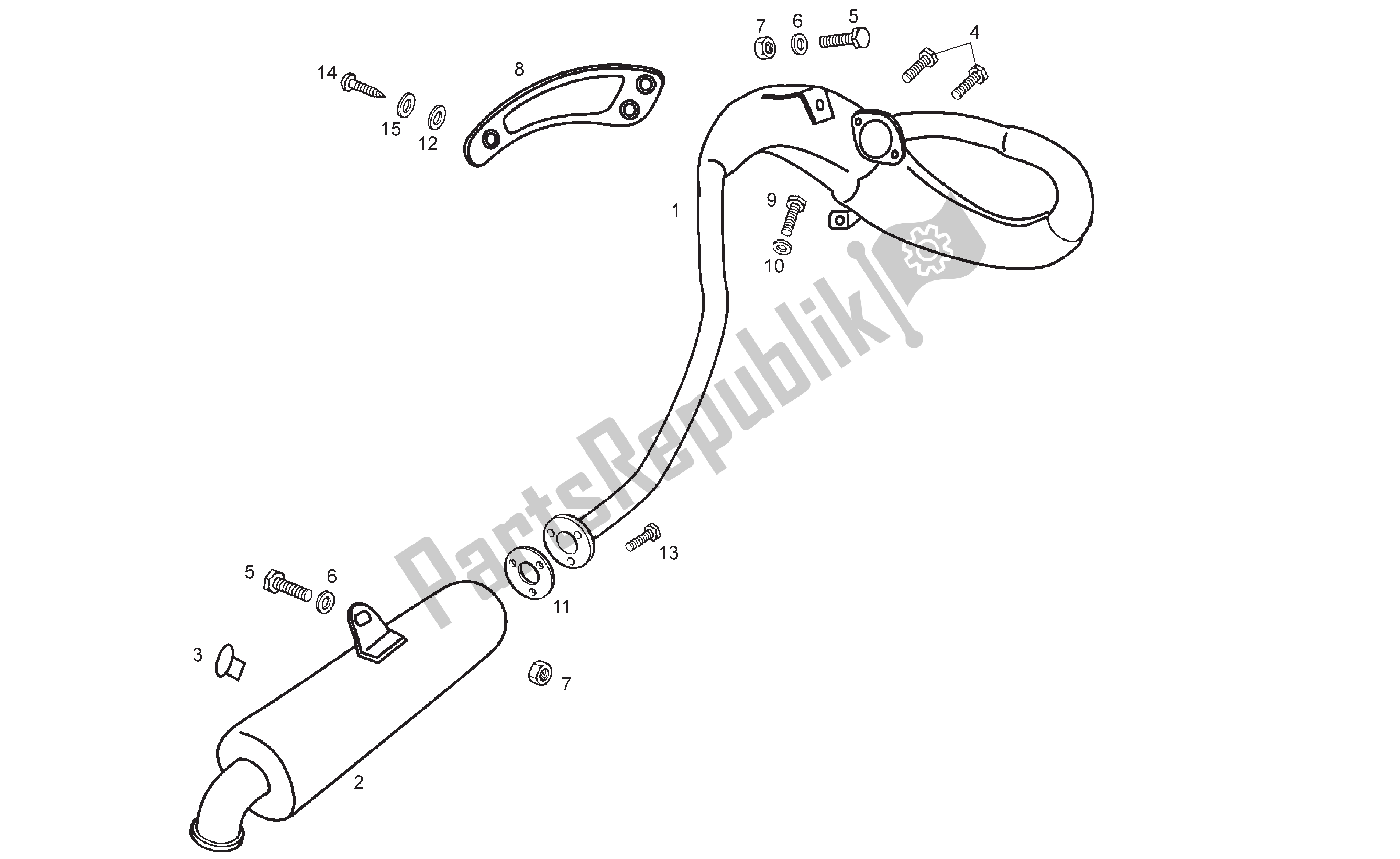 All parts for the Exhaust Pipe And Muffler of the Derbi Senda R 50 2005