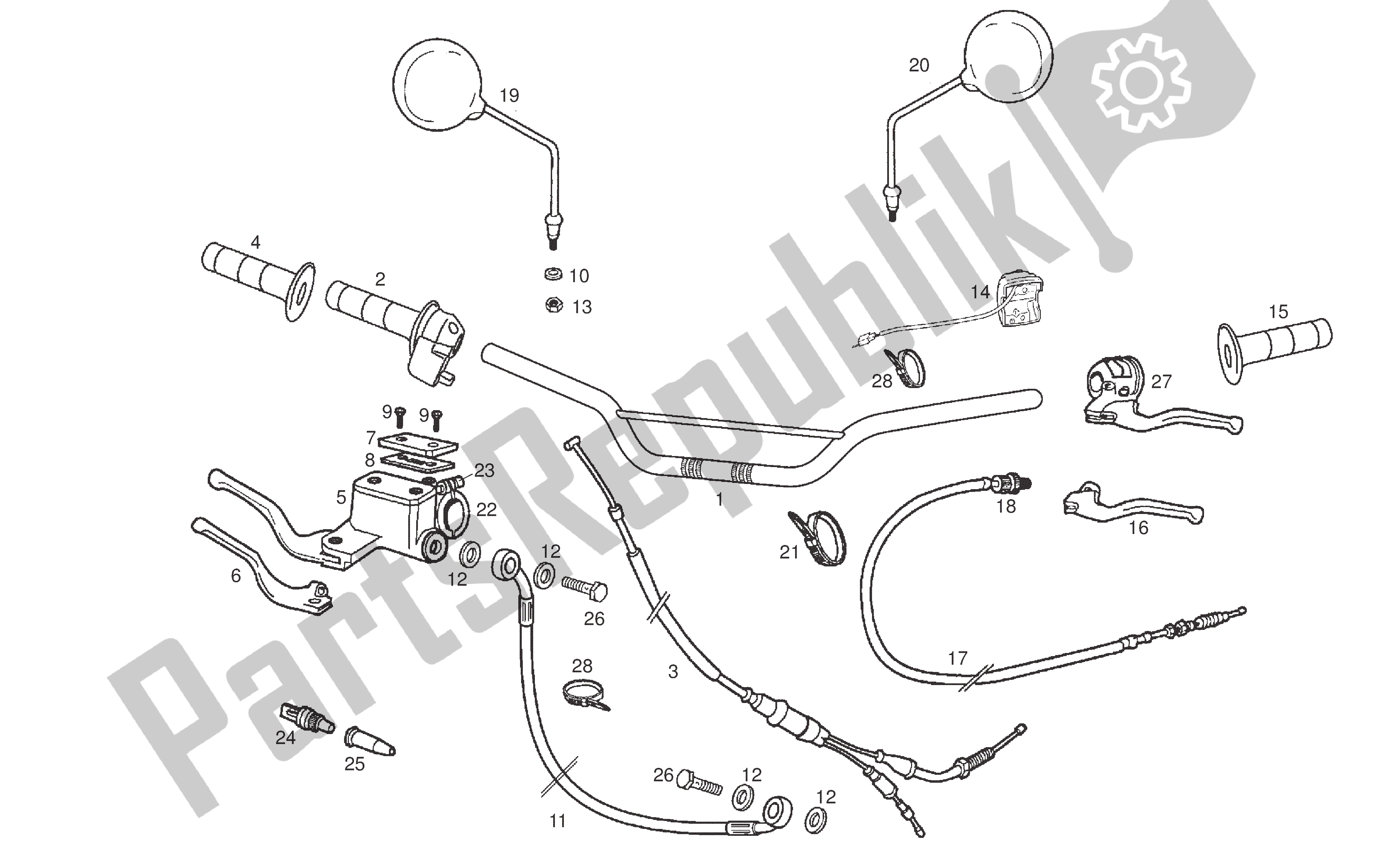 Toutes les pièces pour le Guidon Et Commandes du Derbi Senda R 50 2007