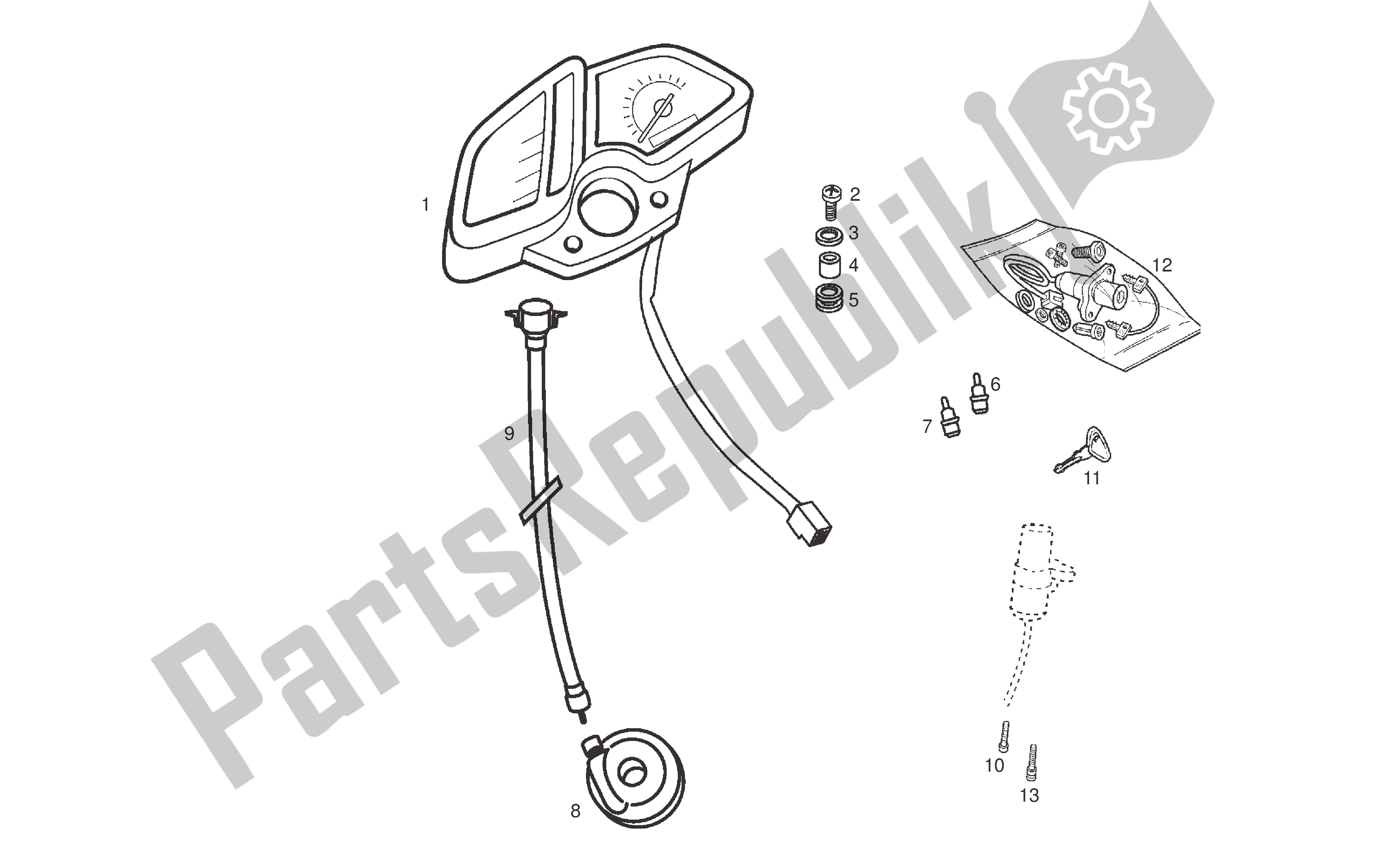 Todas las partes para Velocímetro Y Componentes de Derbi Senda R 50 2007