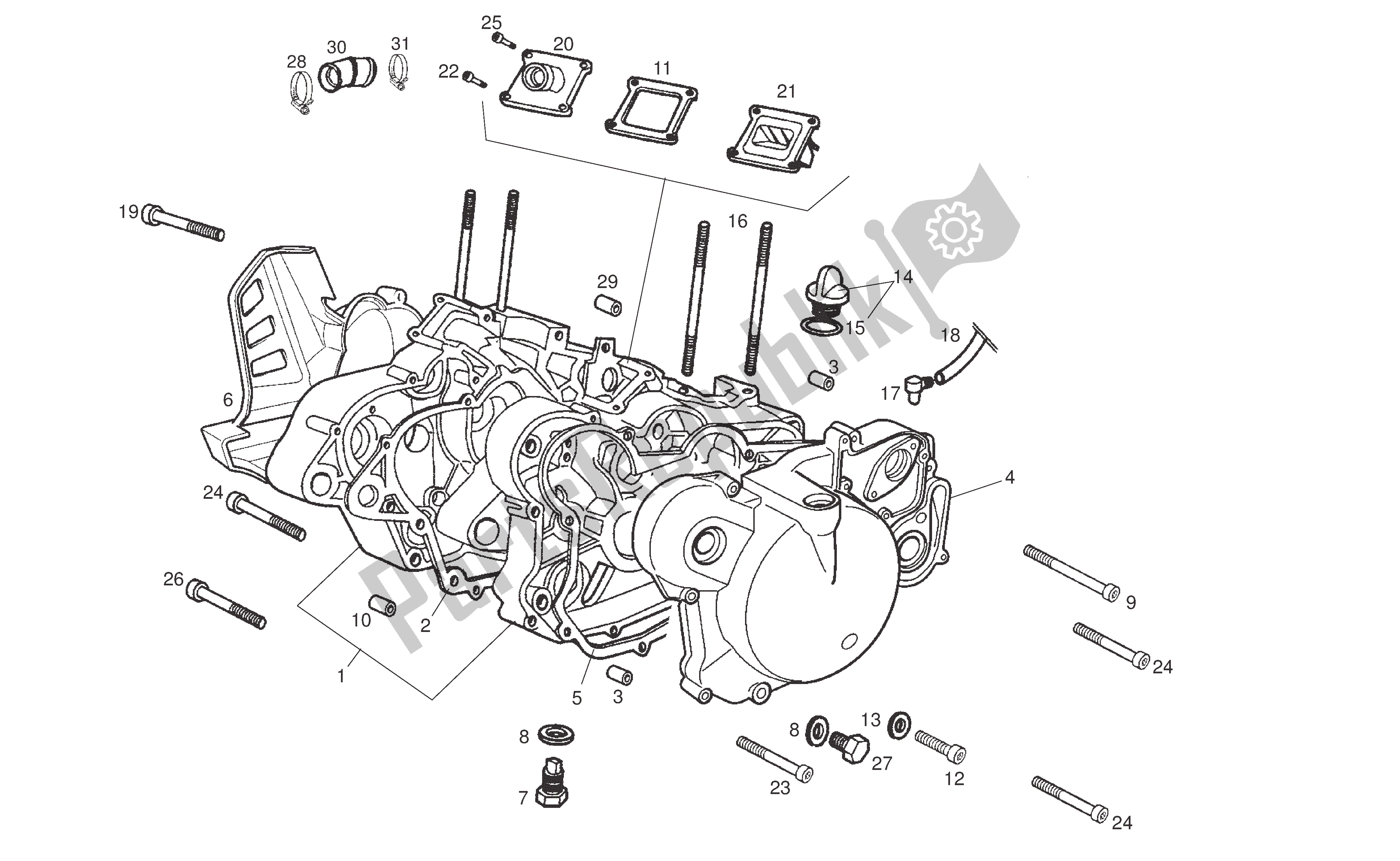 Todas as partes de Bloco Do Motor do Derbi Senda R 50 2007