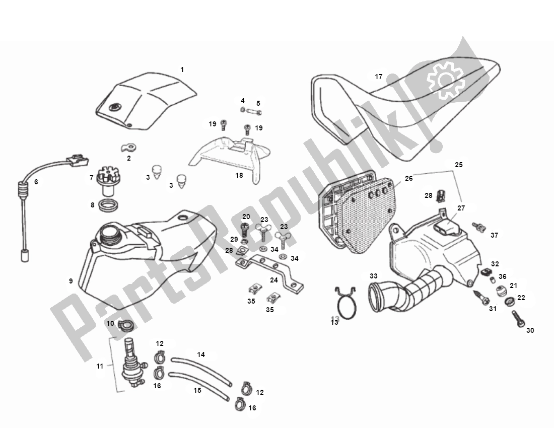 Toutes les pièces pour le Réservoir D'essence du Derbi Senda SM DRD 2006 N. M. 50 2006