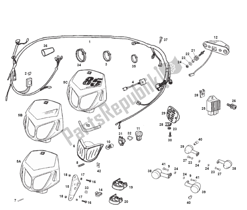 All parts for the Verlichting of the Derbi Senda SM DRD 2006 N. M. 50 2006