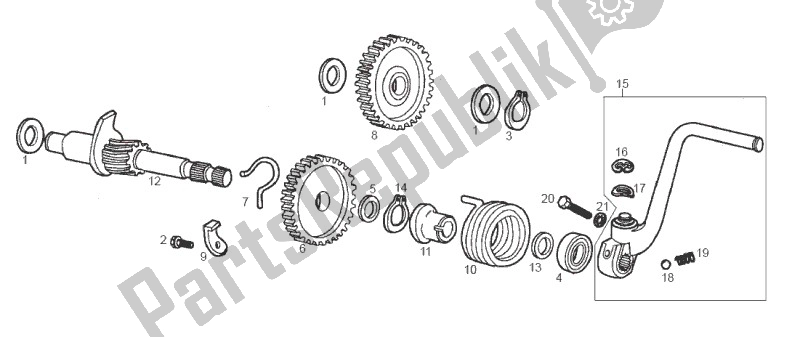 Todas as partes de Kickstarter do Derbi Senda SM DRD 2006 N. M. 50 2006