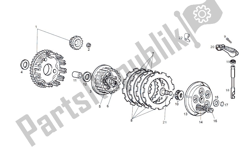 Toutes les pièces pour le Embrayage du Derbi Senda SM DRD 2006 N. M. 50 2006