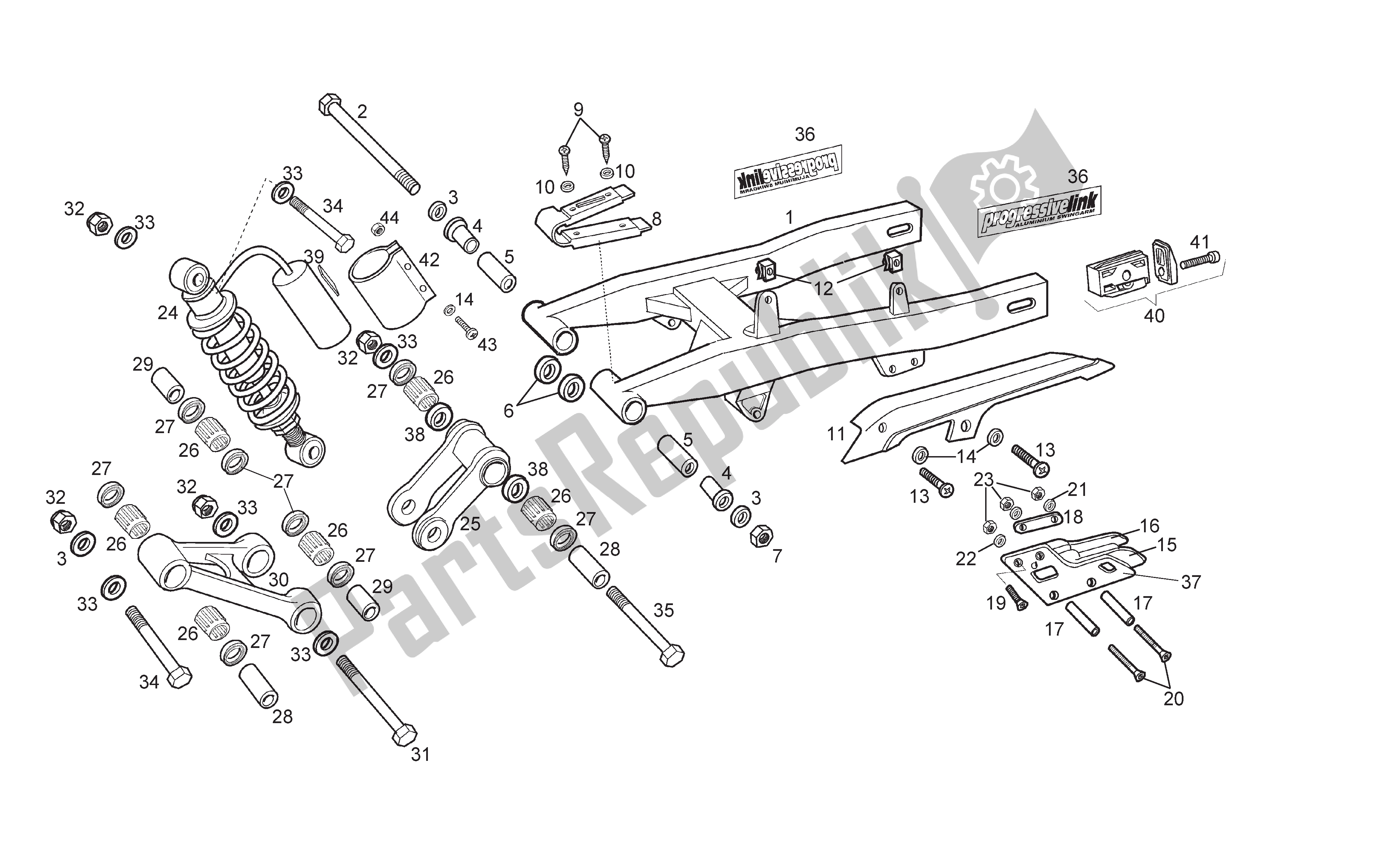 Toutes les pièces pour le Bras Oscillant - Amortisseur du Derbi Senda R 50 2003