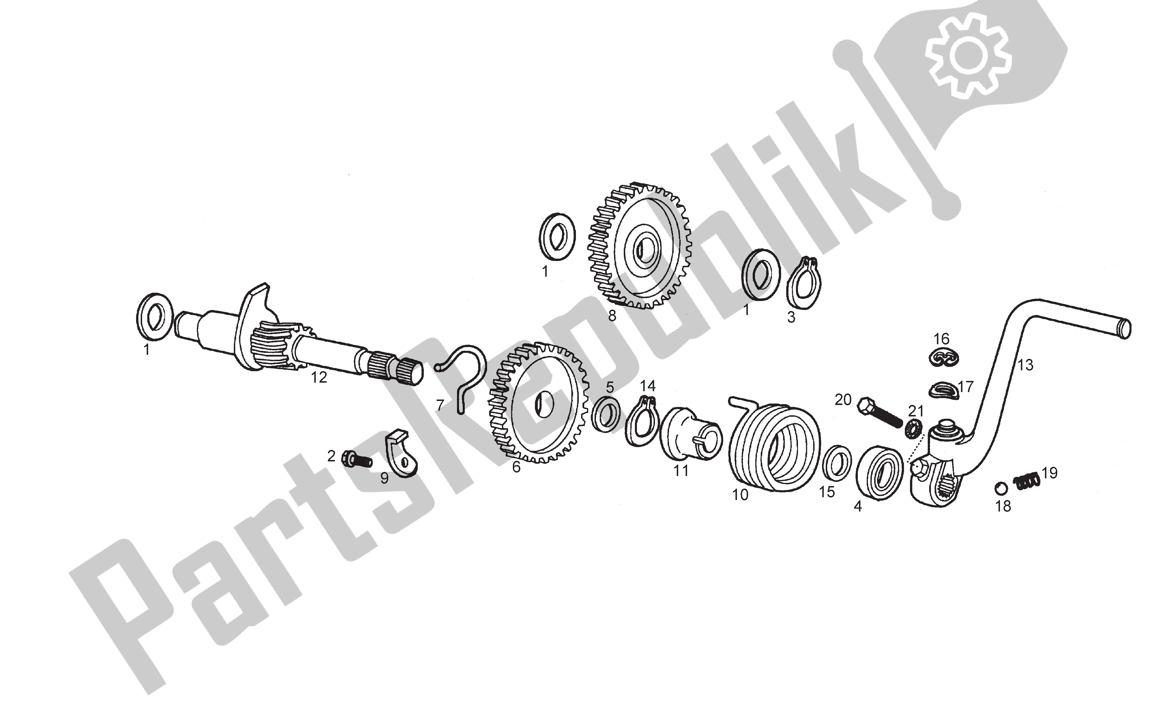 Todas las partes para Pedal De Arranque de Derbi Senda R 50 2003