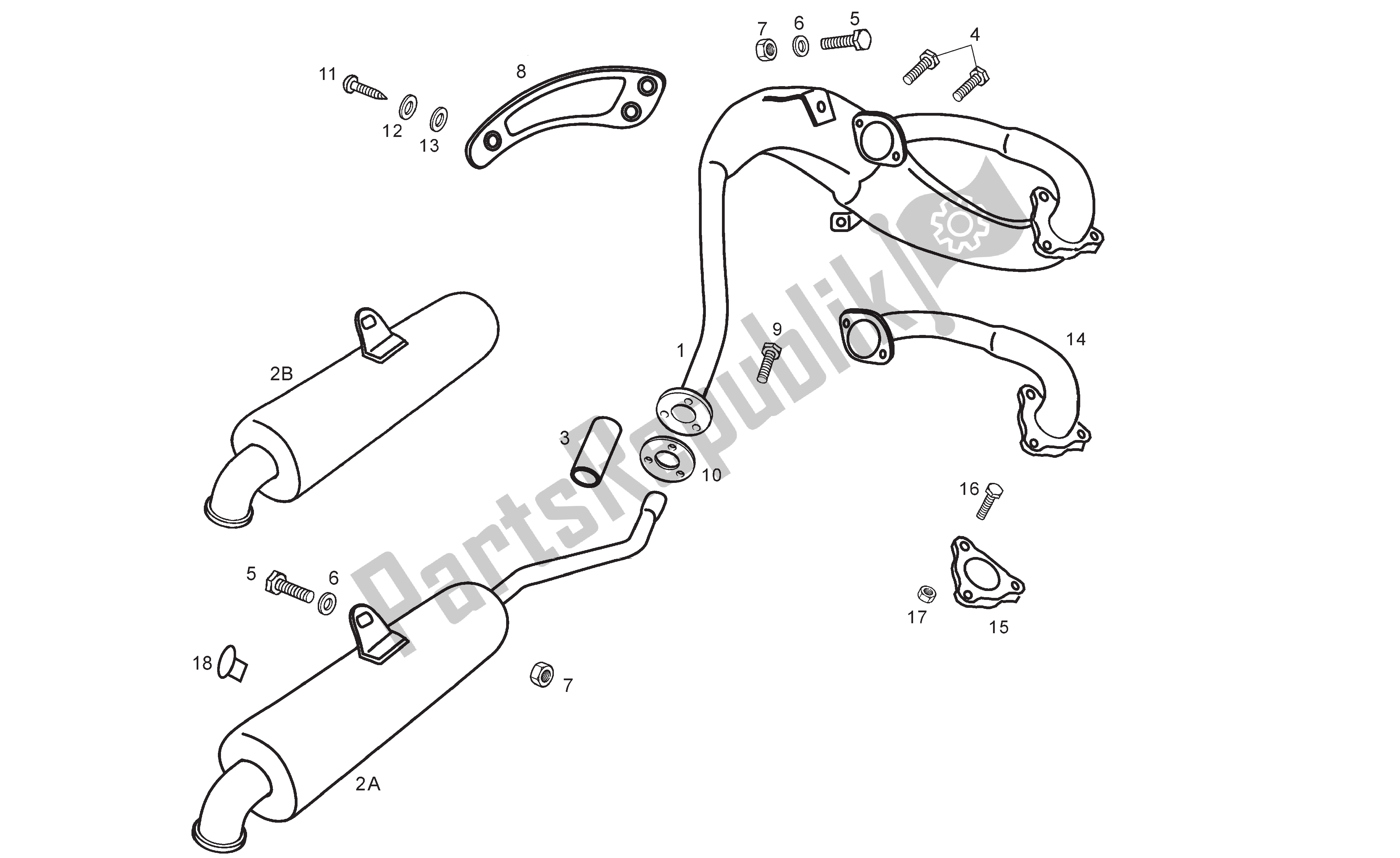 All parts for the Exhaust Pipe And Muffler of the Derbi Senda R 50 2003