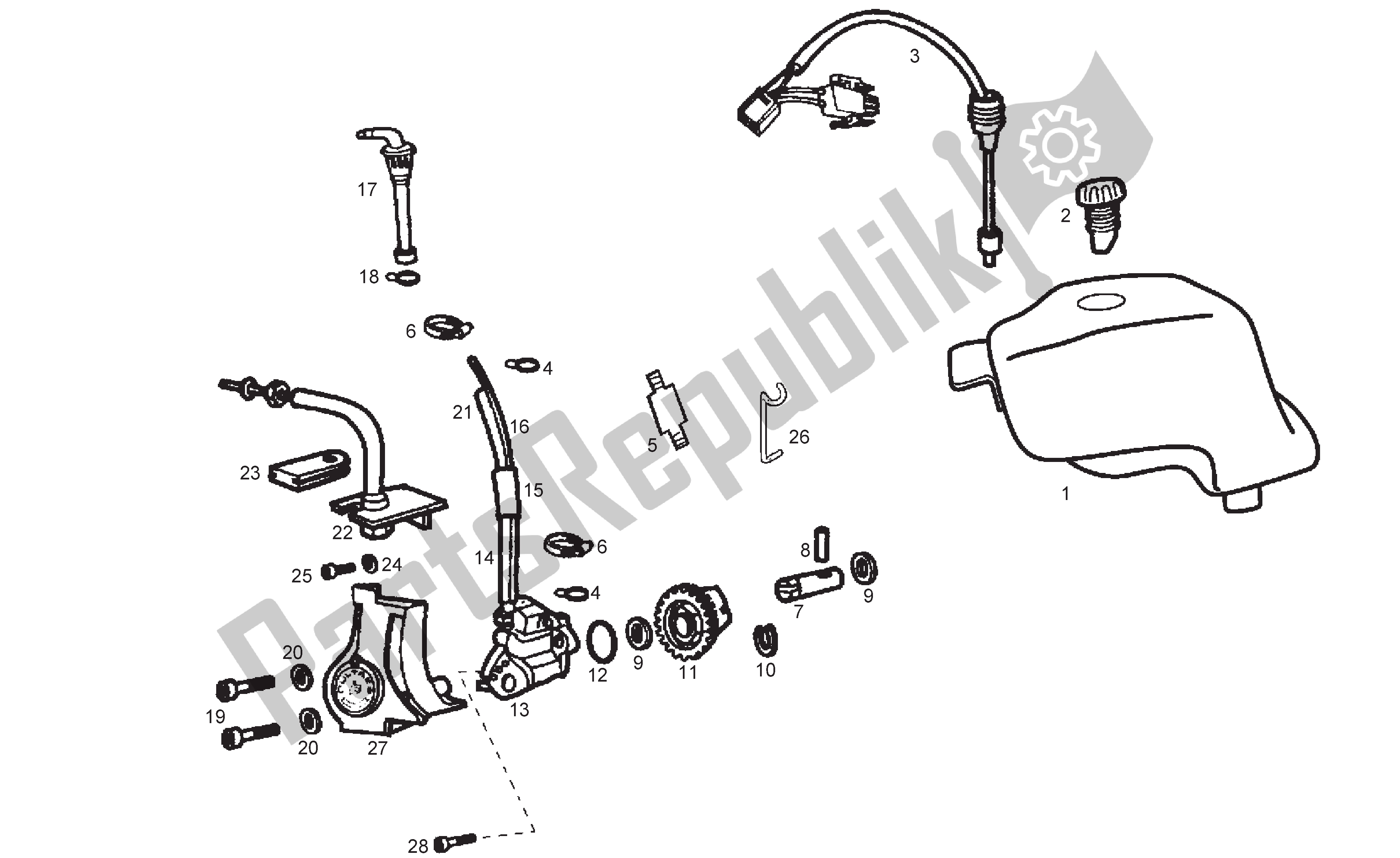 All parts for the Pump Oil of the Derbi Senda R 50 2003