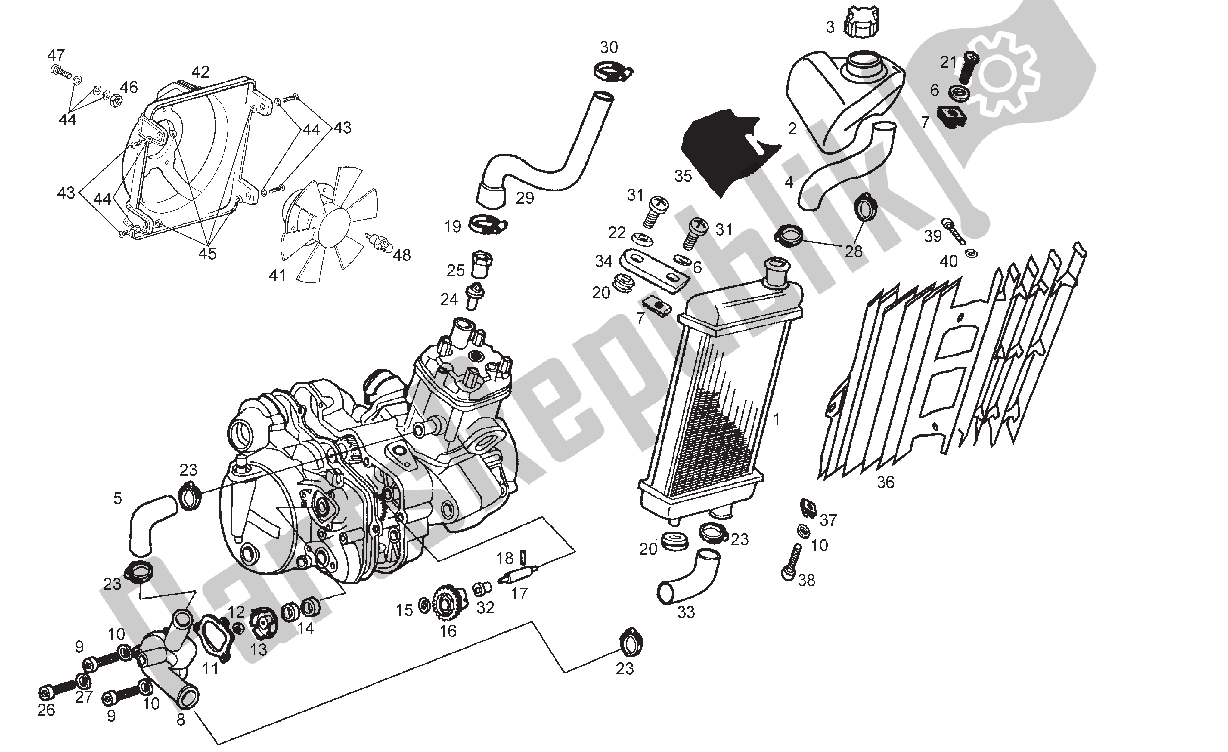 All parts for the Refrigeration System of the Derbi Senda R 50 2003