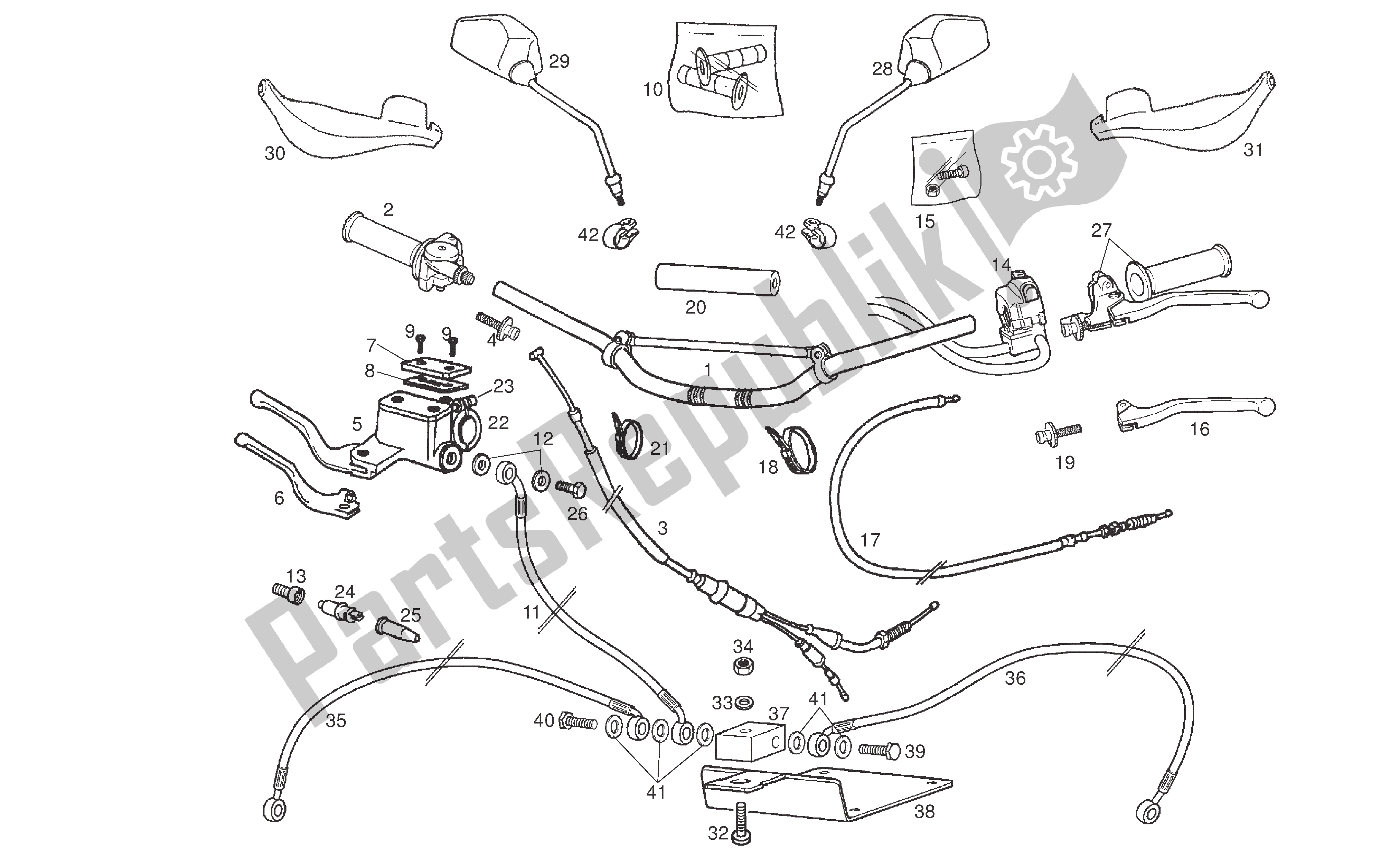 All parts for the Handlevar And Controls of the Derbi Senda R 50 2005