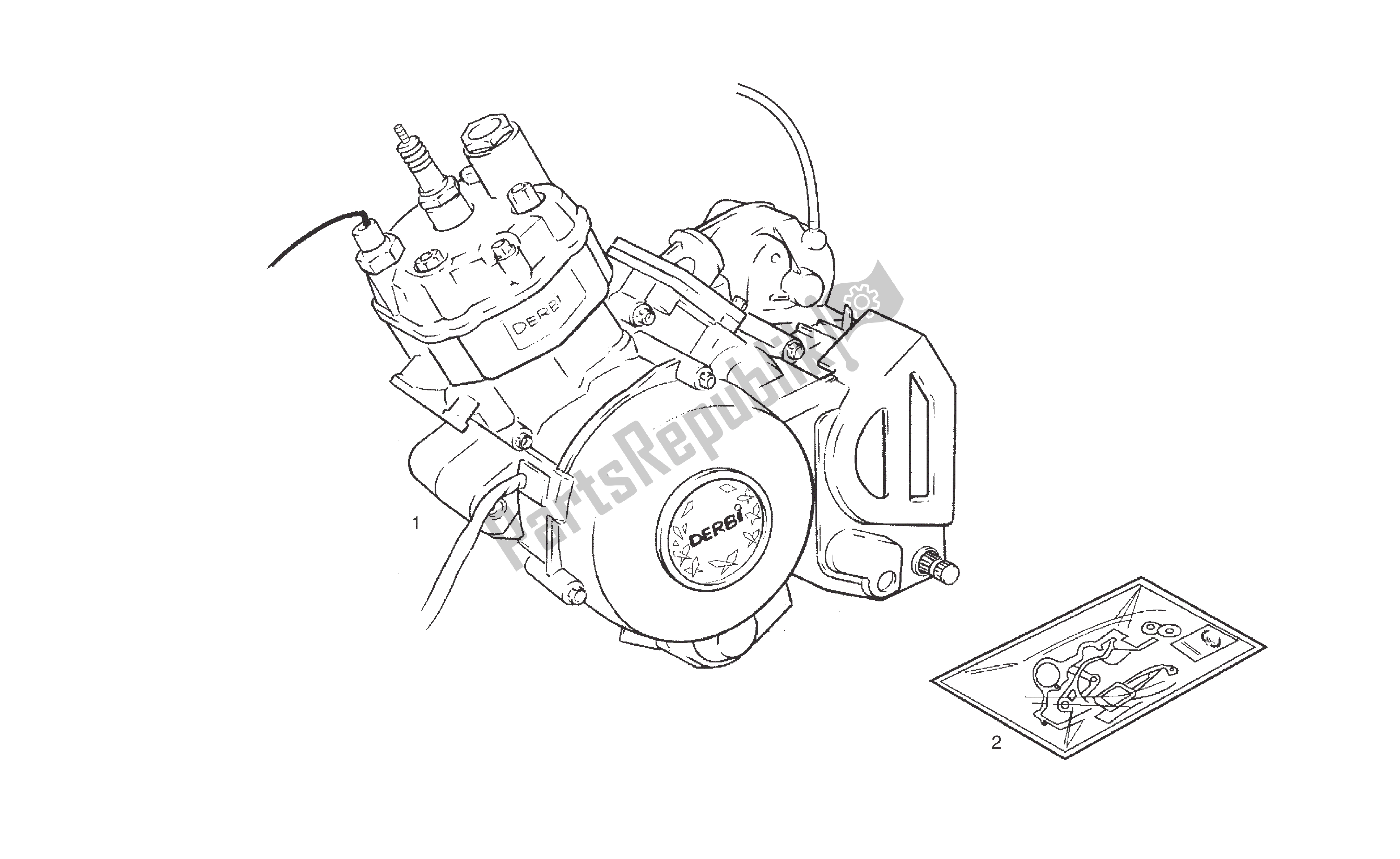 All parts for the Engine of the Derbi Senda R 50 2005