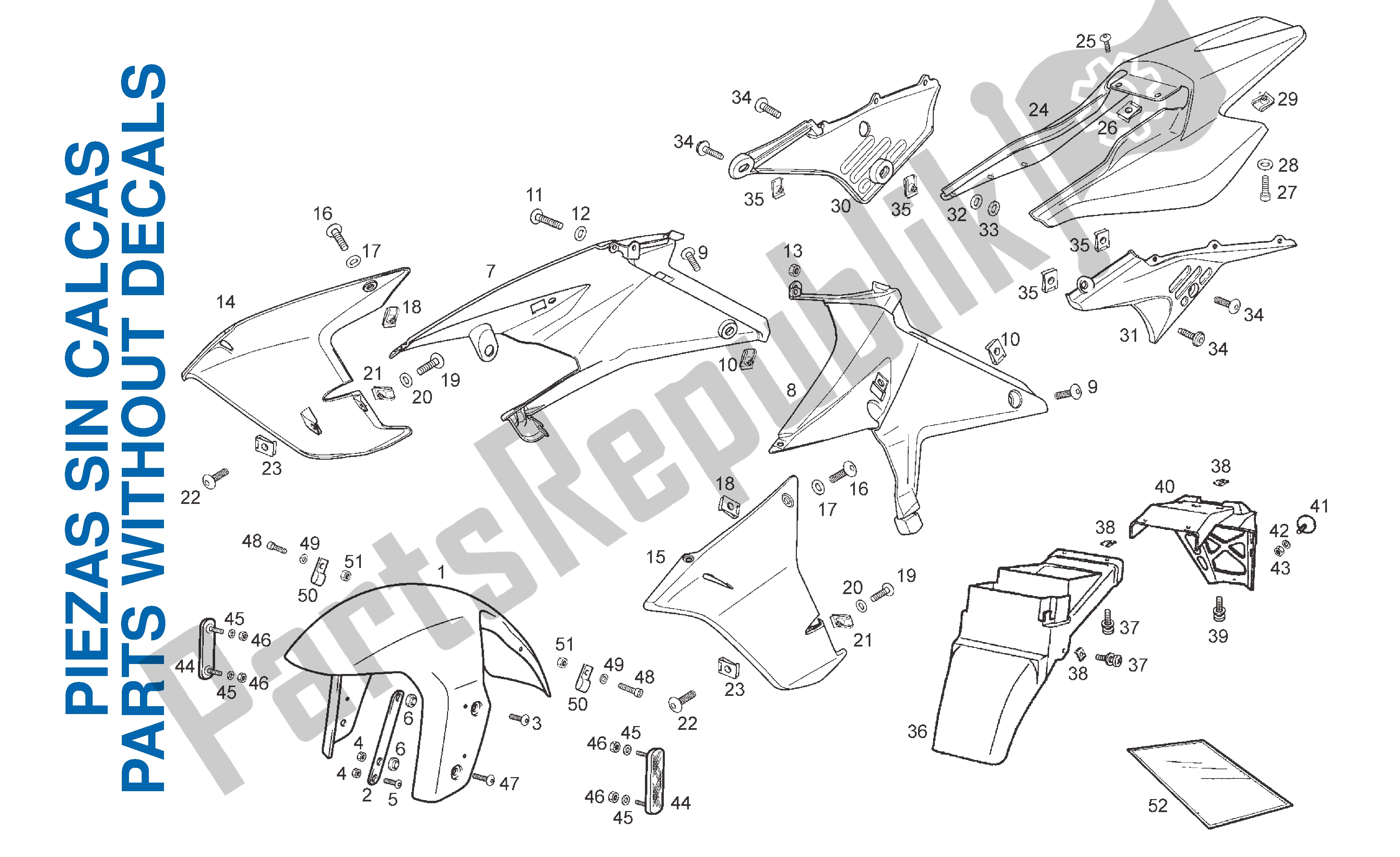 All parts for the Cowling Installation Parts of the Derbi Senda R 50 2008