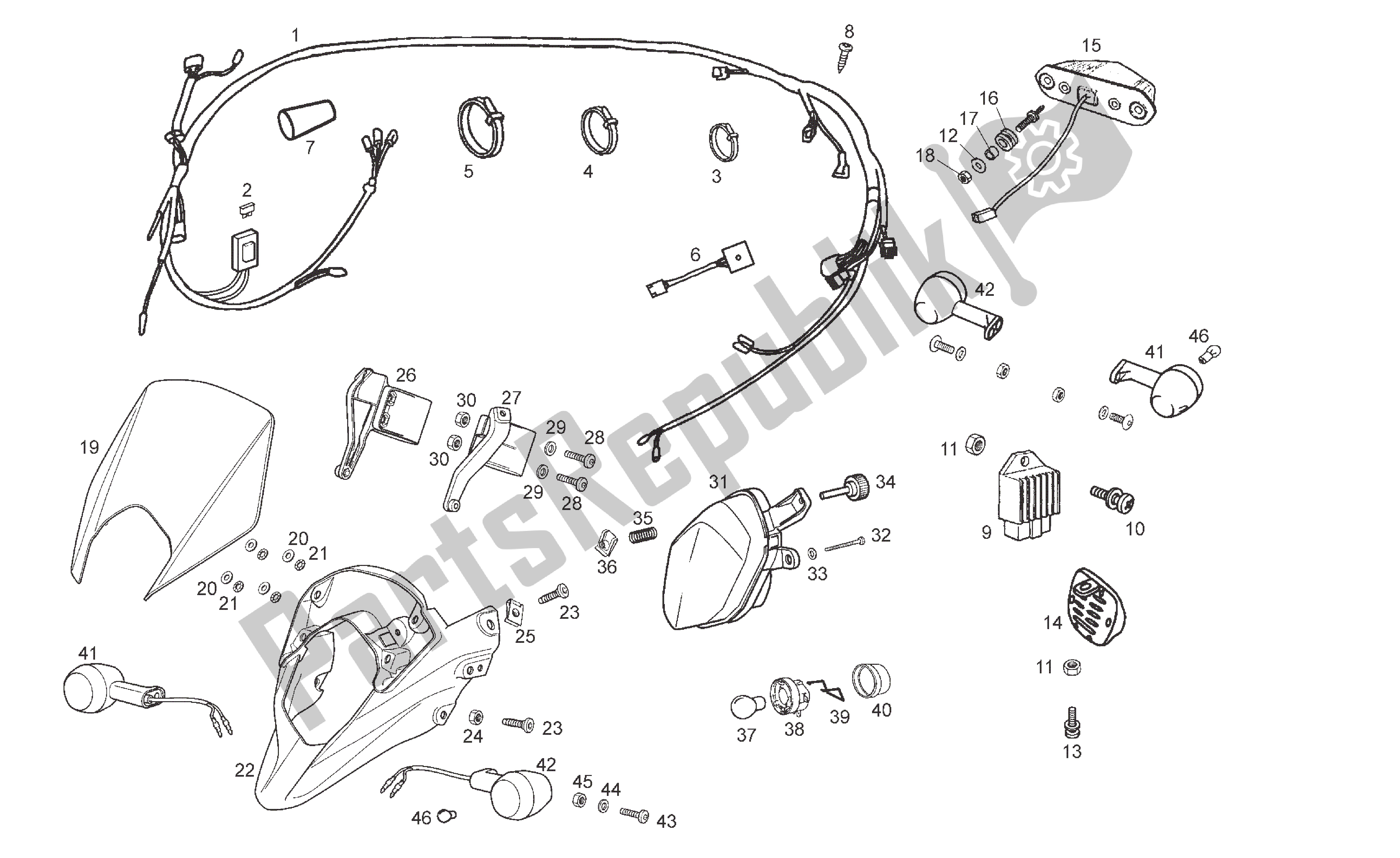 All parts for the Lighting Equipment of the Derbi Senda R 50 2008