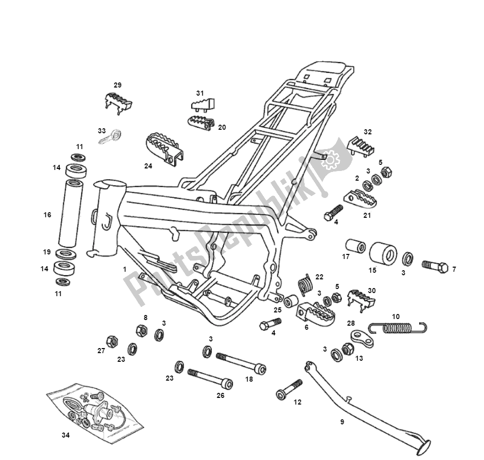 Toutes les pièces pour le Frame du Derbi Senda SM DRD O. M. 50 2000 - 2005