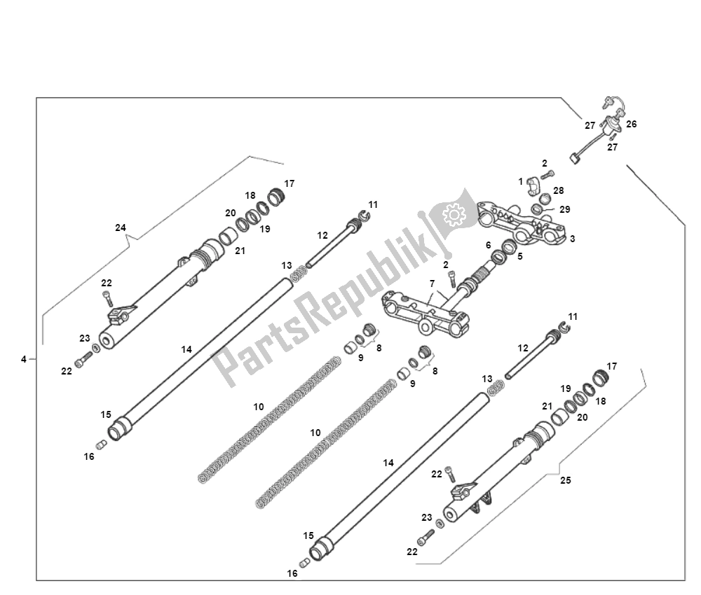 Todas las partes para Tenedor Frontal de Derbi Senda SM DRD O. M. 50 2000 - 2005