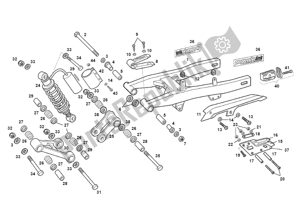 Toutes les pièces pour le Bras Oscillant du Derbi Senda SM DRD O. M. 50 2000 - 2005