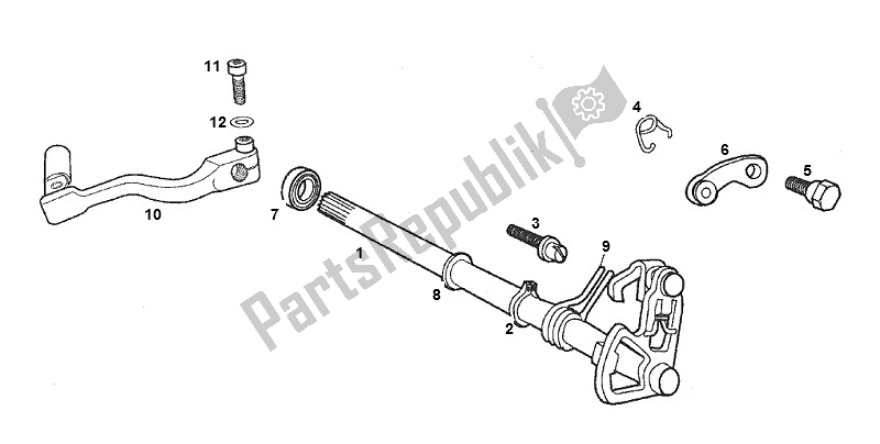 Toutes les pièces pour le Arbre De Changement du Derbi Senda SM DRD O. M. 50 2000 - 2005