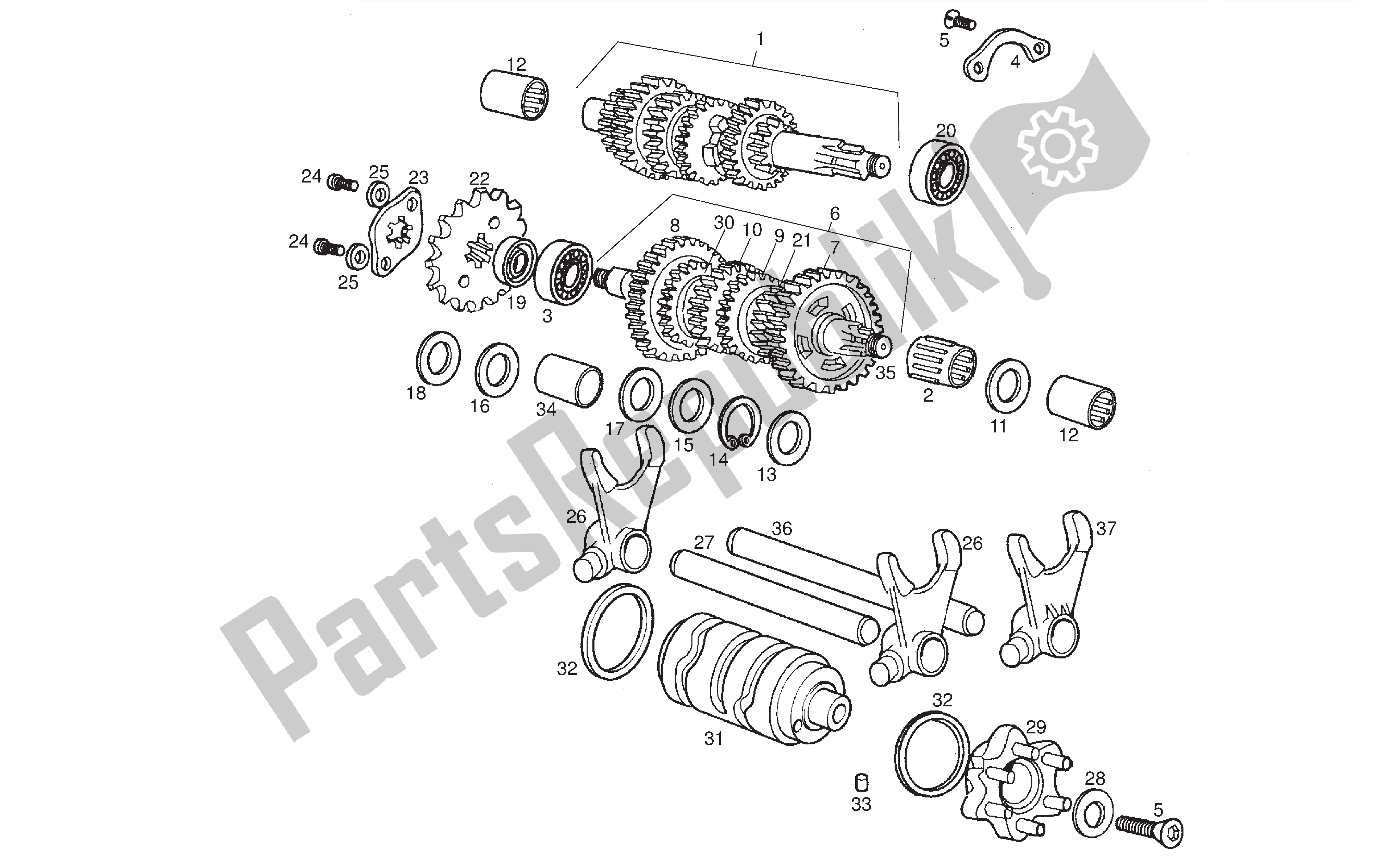 All parts for the Driveshaft of the Derbi Senda DRD SM 50 2005 - 2008