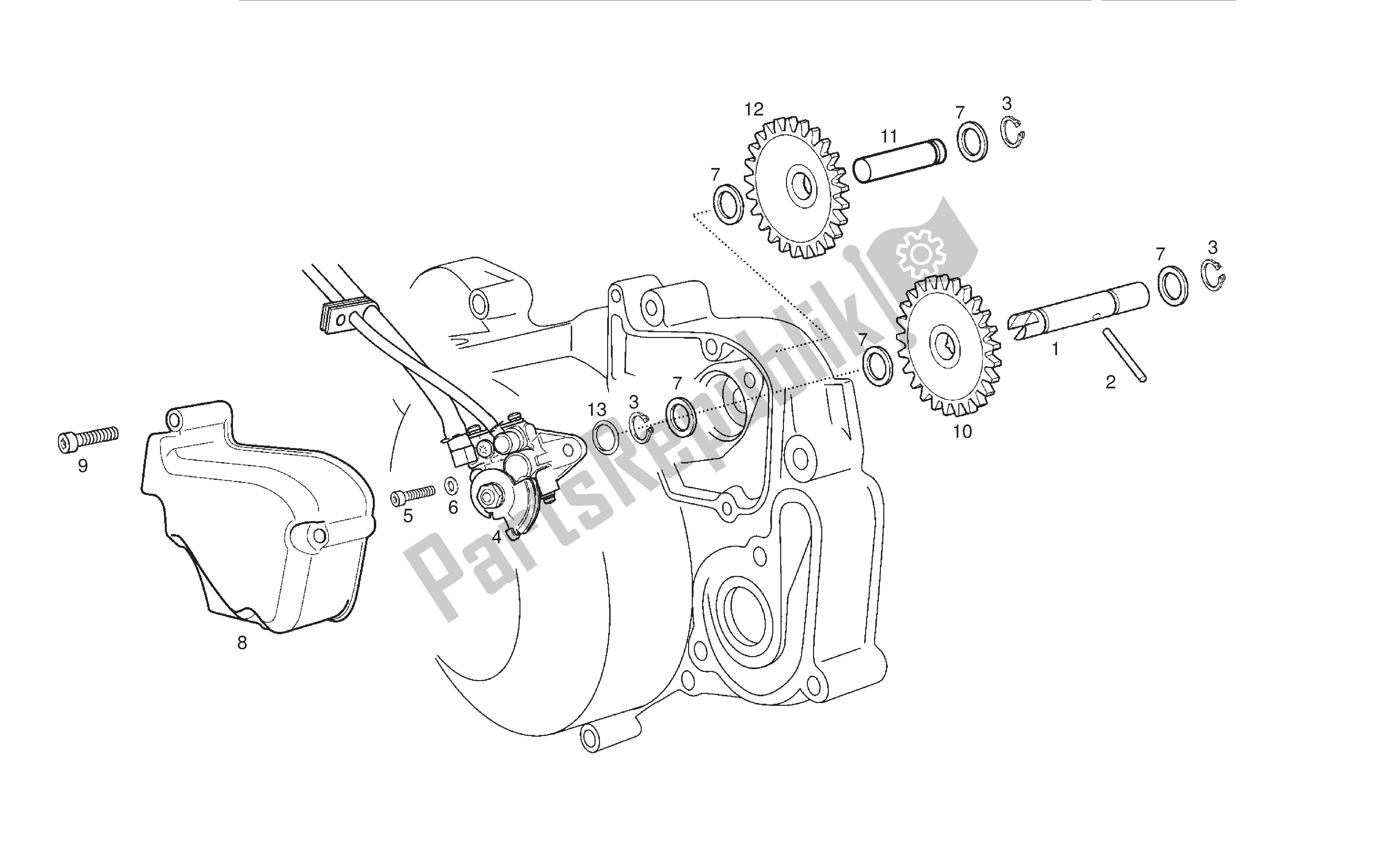All parts for the Oil Pump of the Derbi Senda DRD SM 50 2005 - 2008