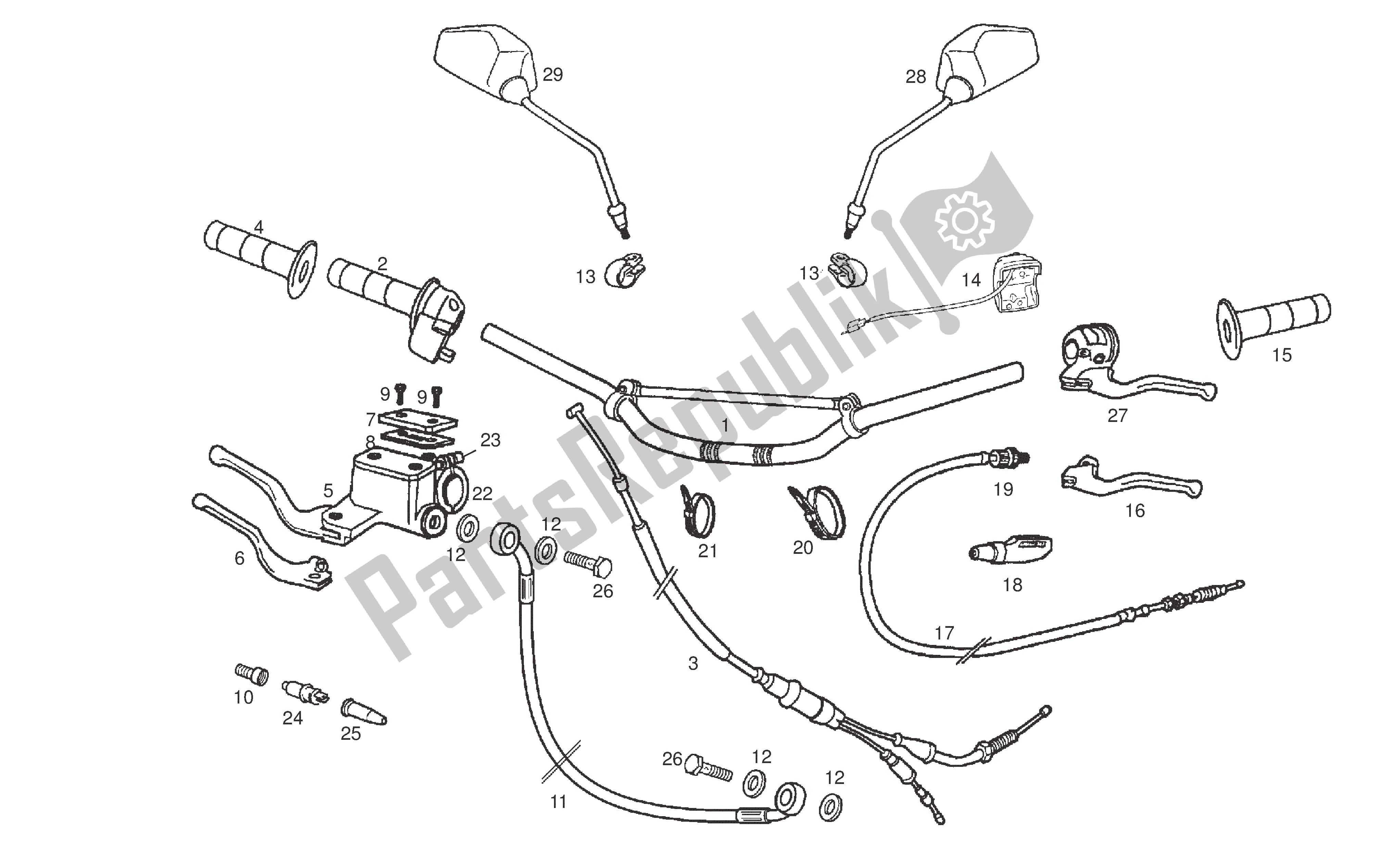 Todas las partes para Manillar Y Controles de Derbi Senda R 50 2006