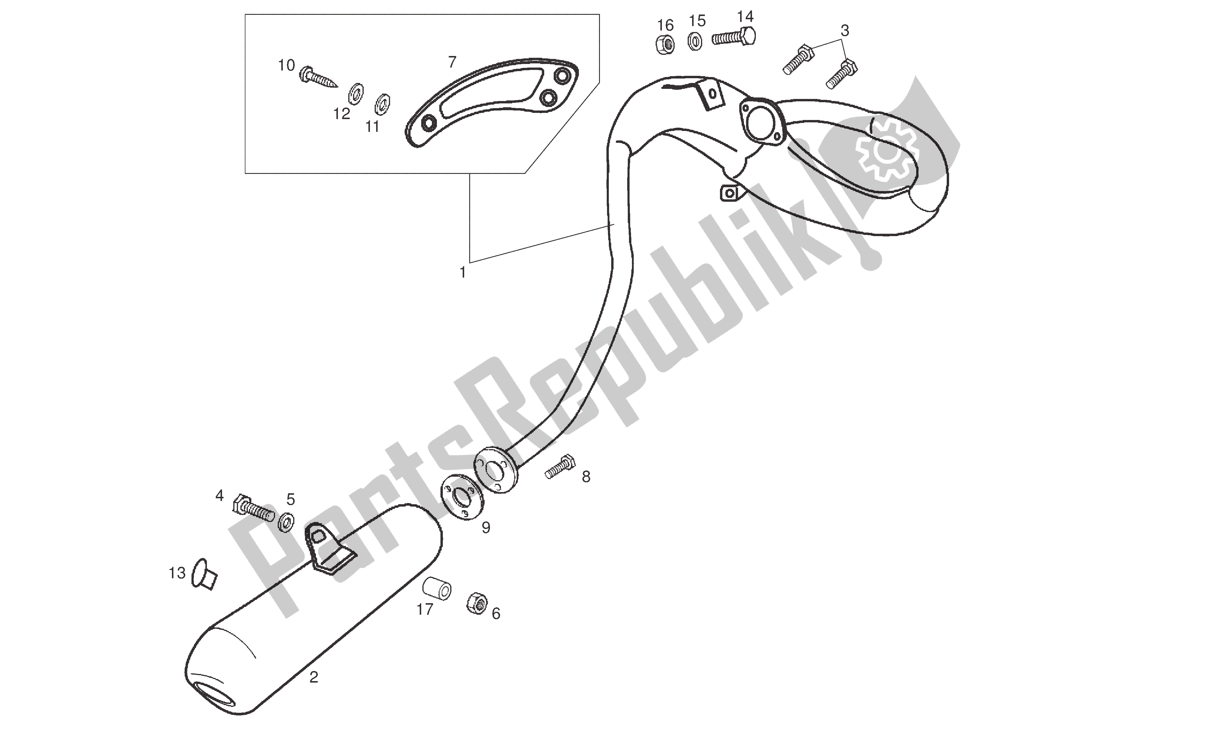 Todas las partes para Tubo De Escape Y Silenciador de Derbi Senda R 50 2006