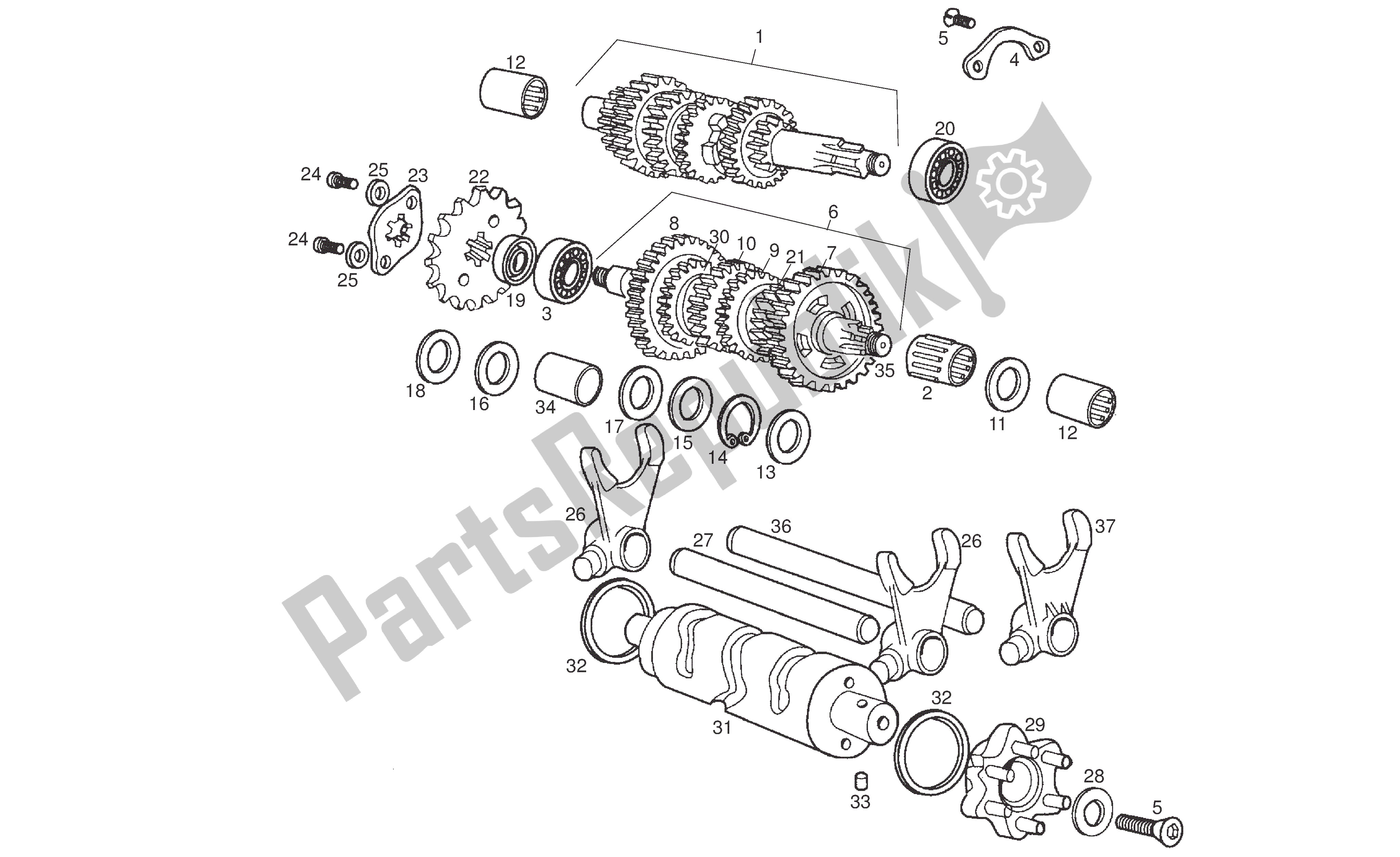 Todas las partes para Eje De Accionamiento de Derbi Senda R 50 2005