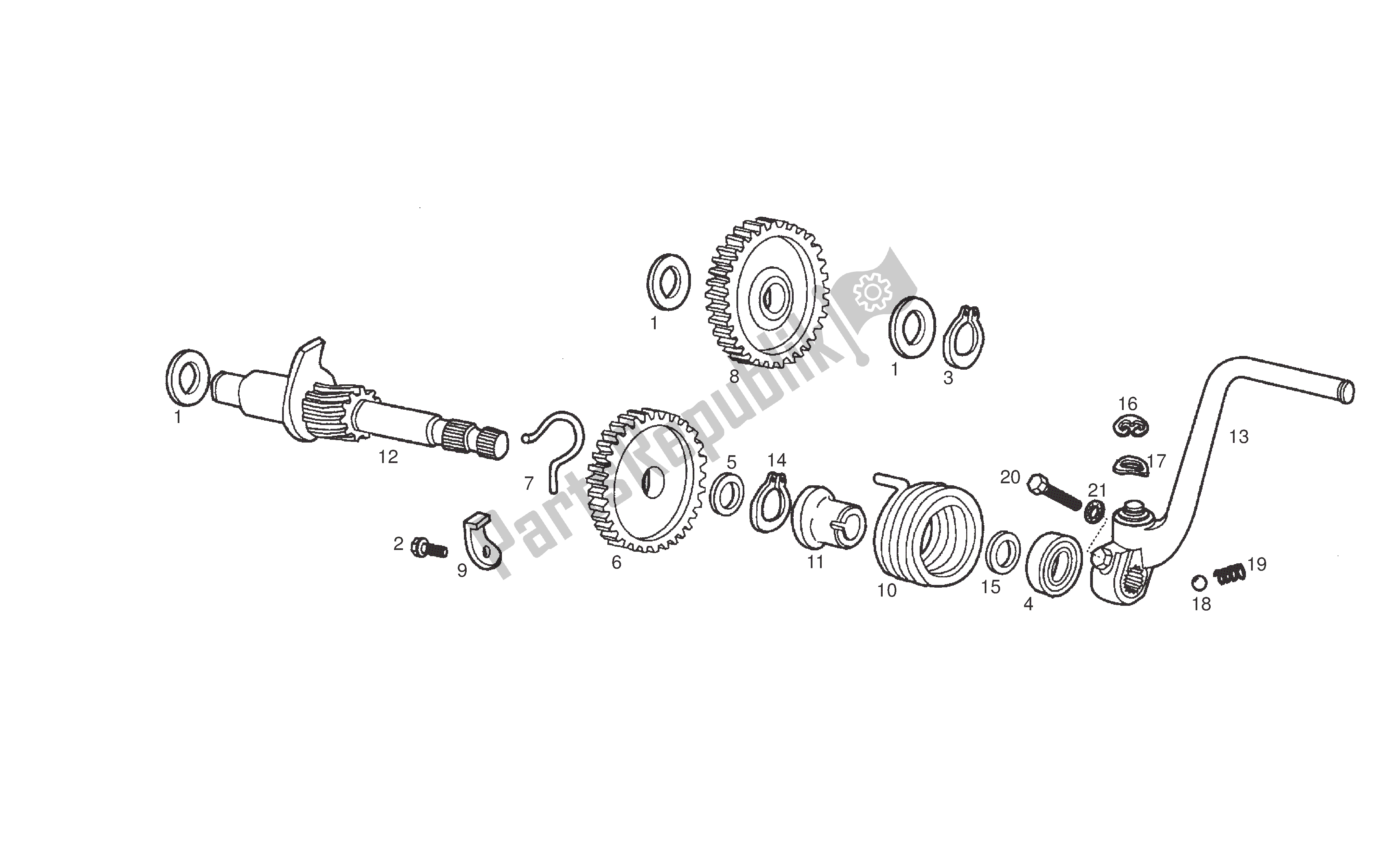 Todas las partes para Pedal De Arranque de Derbi Senda R 50 2005