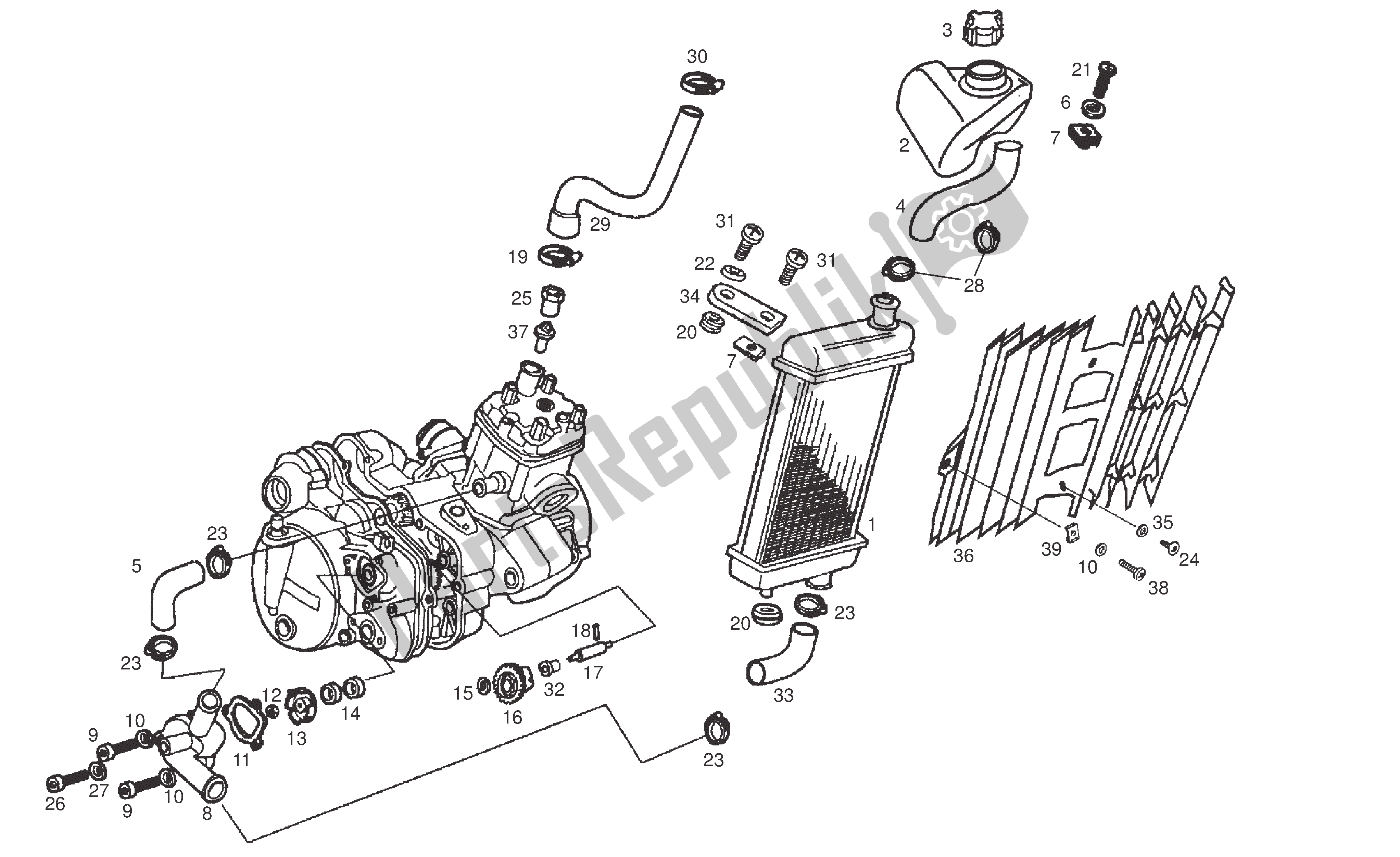 Toutes les pièces pour le Système De Refrigération du Derbi Senda R 50 2005