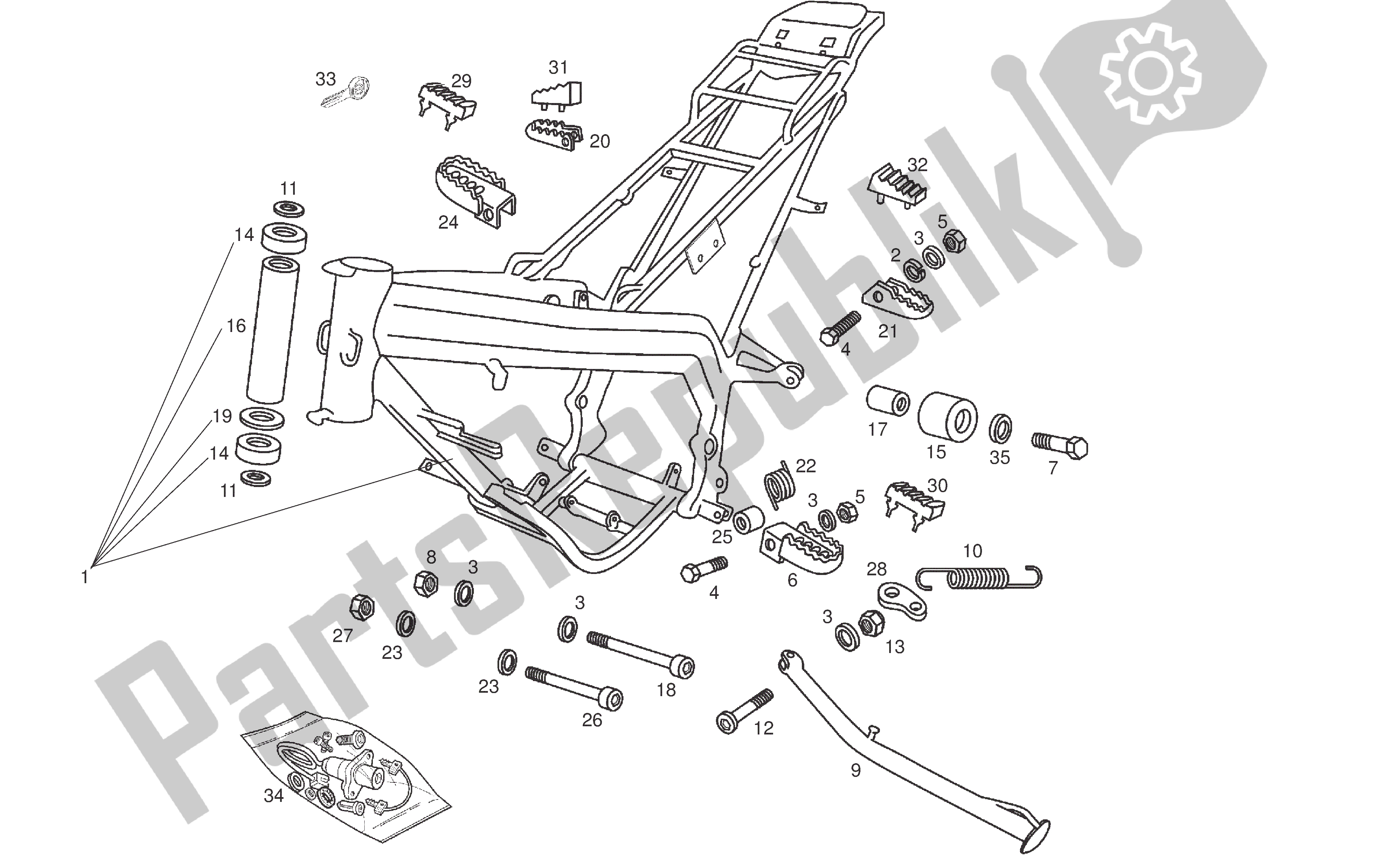 Toutes les pièces pour le Cadre du Derbi Senda R 50 2005