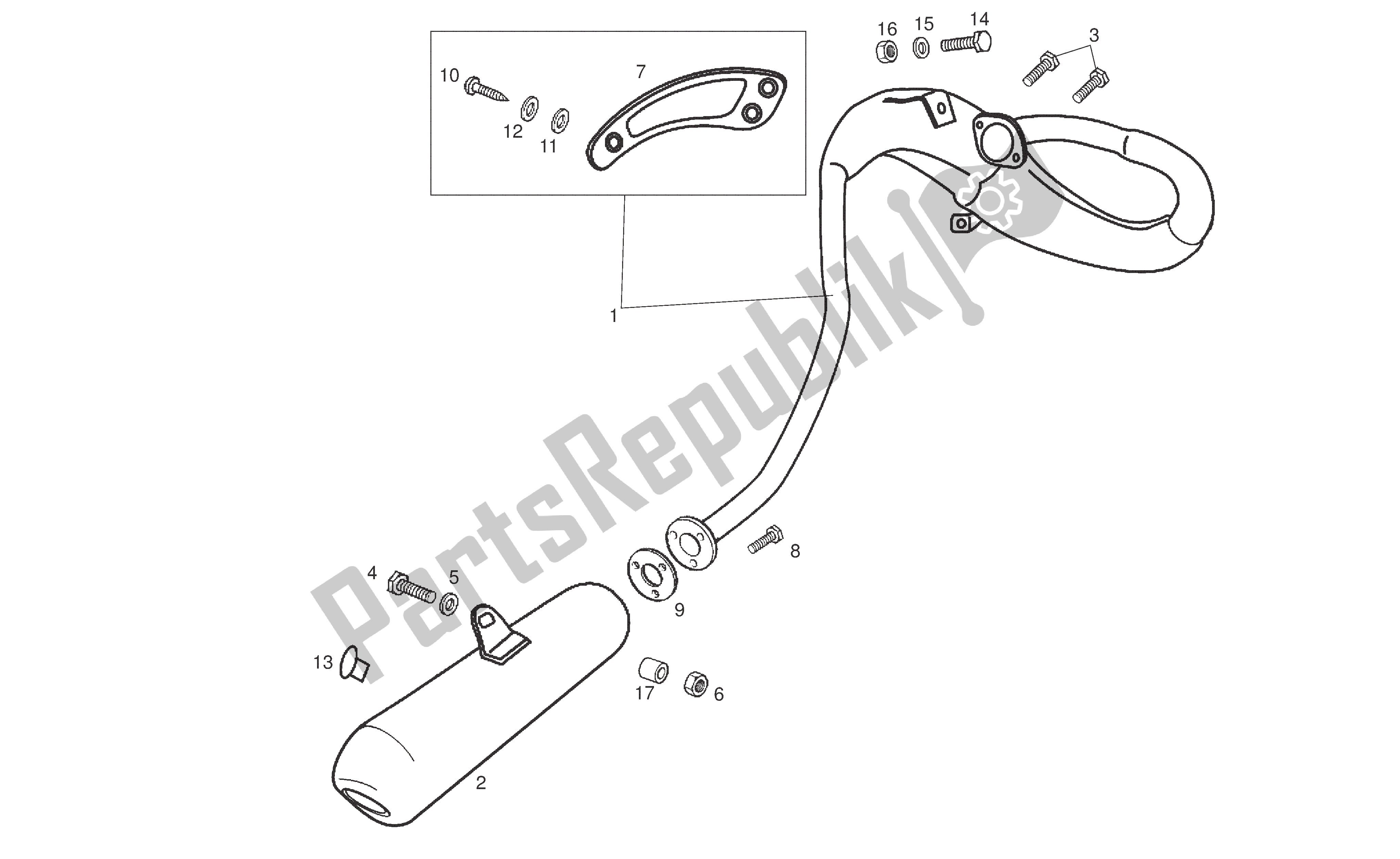 All parts for the Exhaust Pipe And Muffler of the Derbi Senda R 50 2007