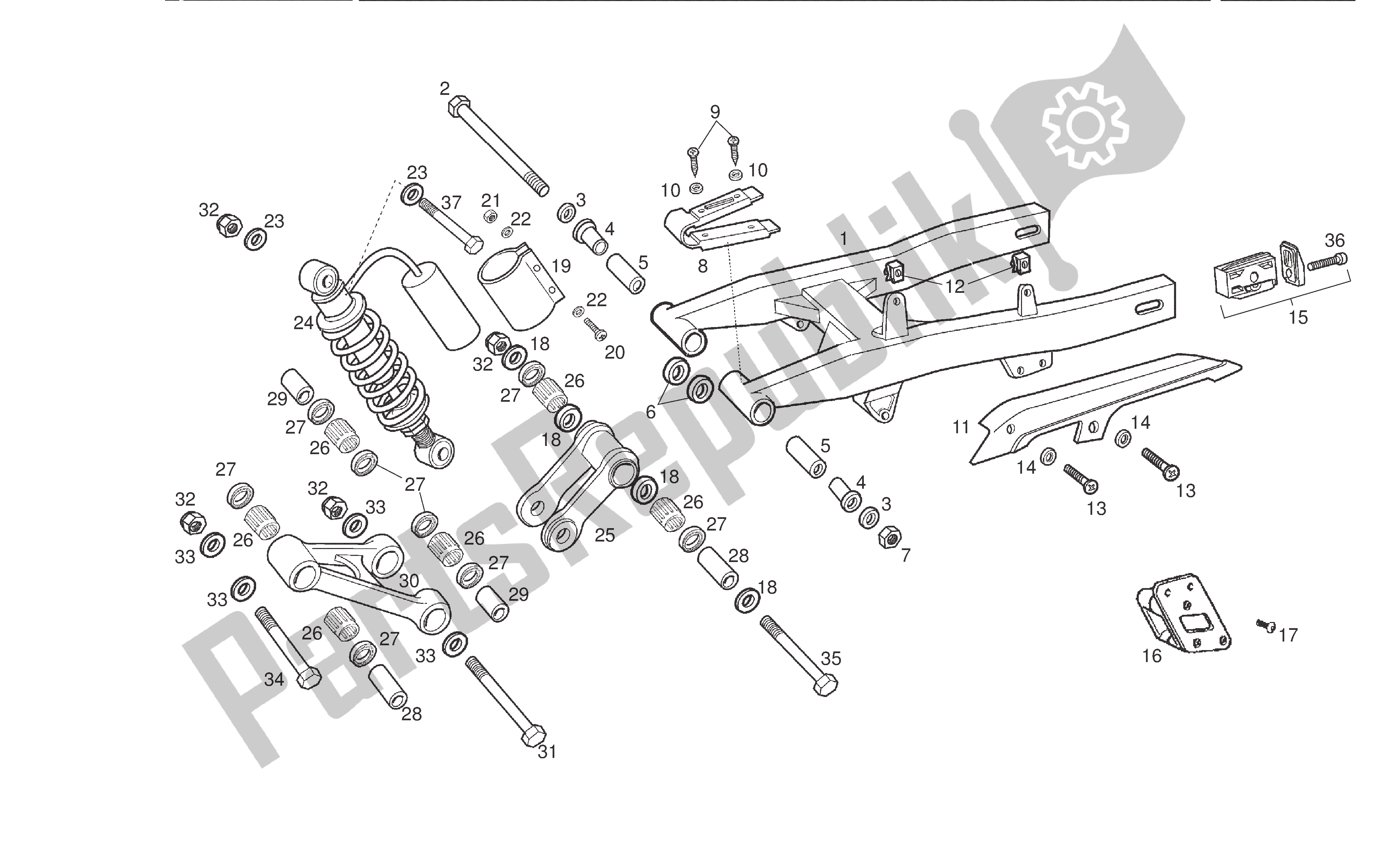 Toutes les pièces pour le Bras Oscillant - Amortisseur du Derbi Senda R 50 2008