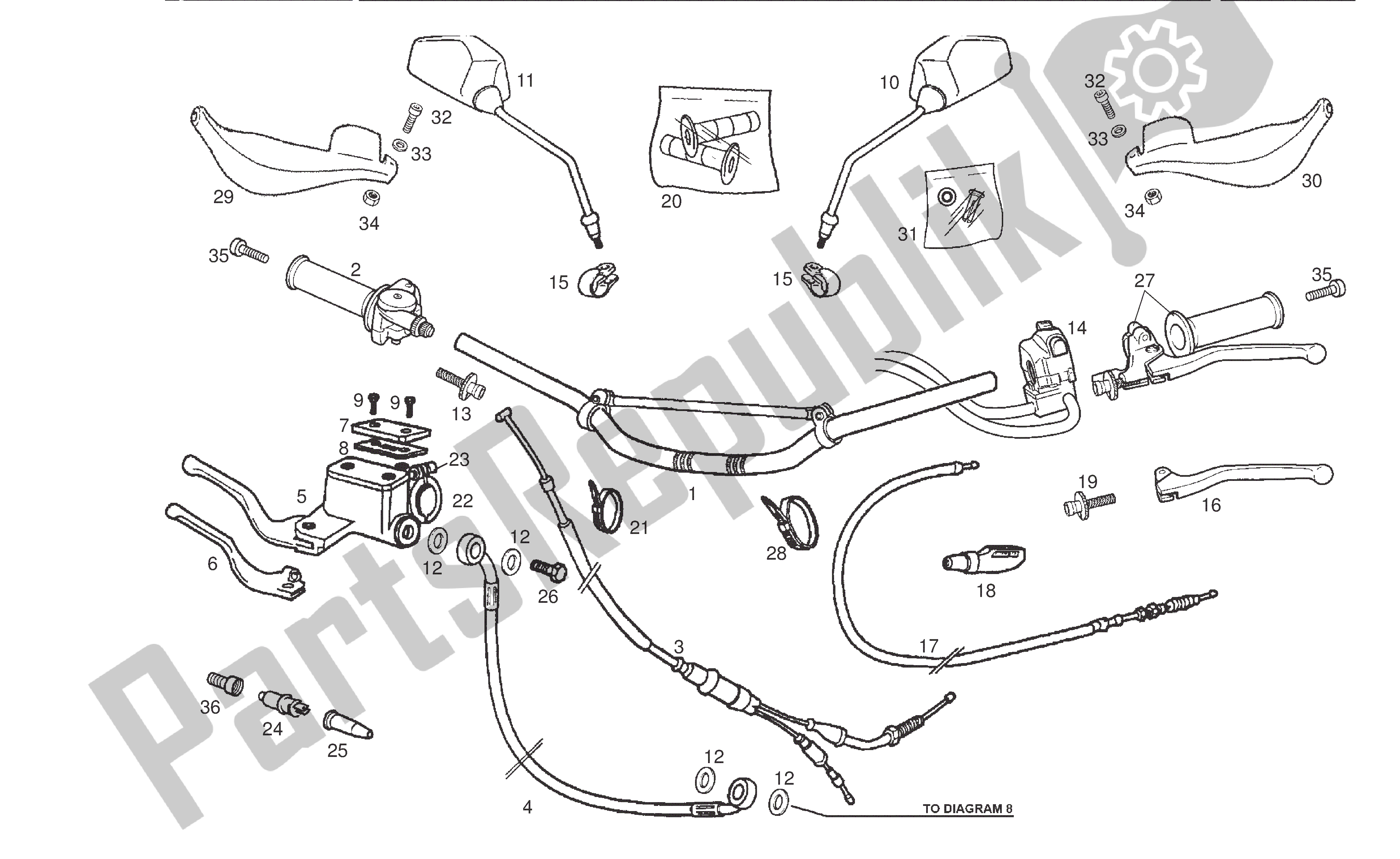 Todas las partes para Manillar Y Controles de Derbi Senda R 50 2008