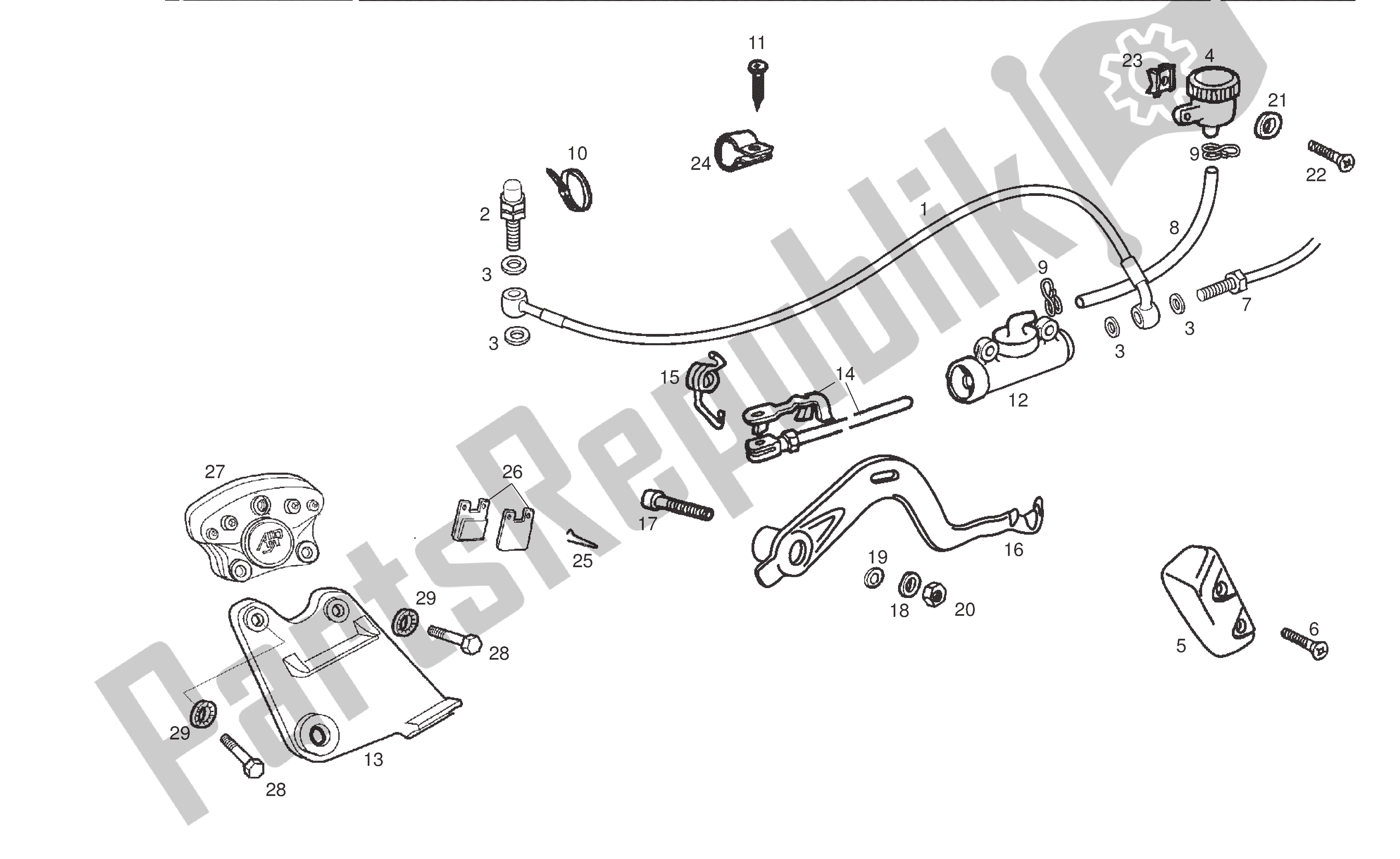 All parts for the Rear Brake of the Derbi Senda R 50 2008