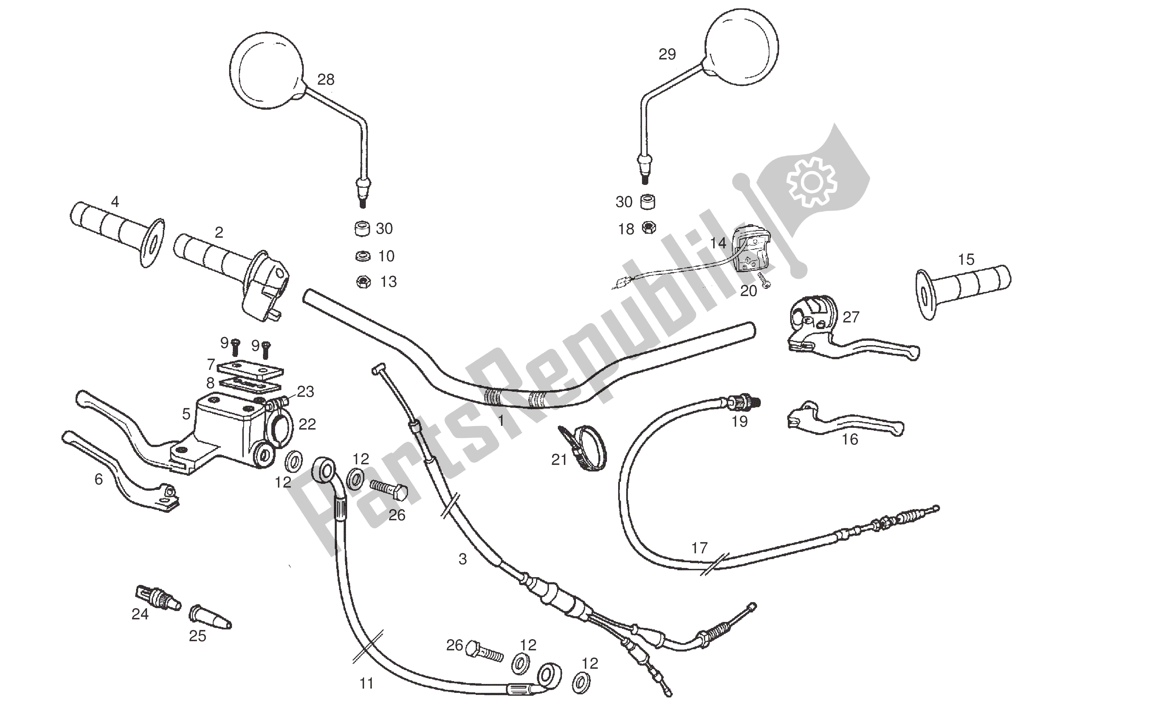 All parts for the Handlebar And Controls of the Derbi Senda DRD R 50 2005