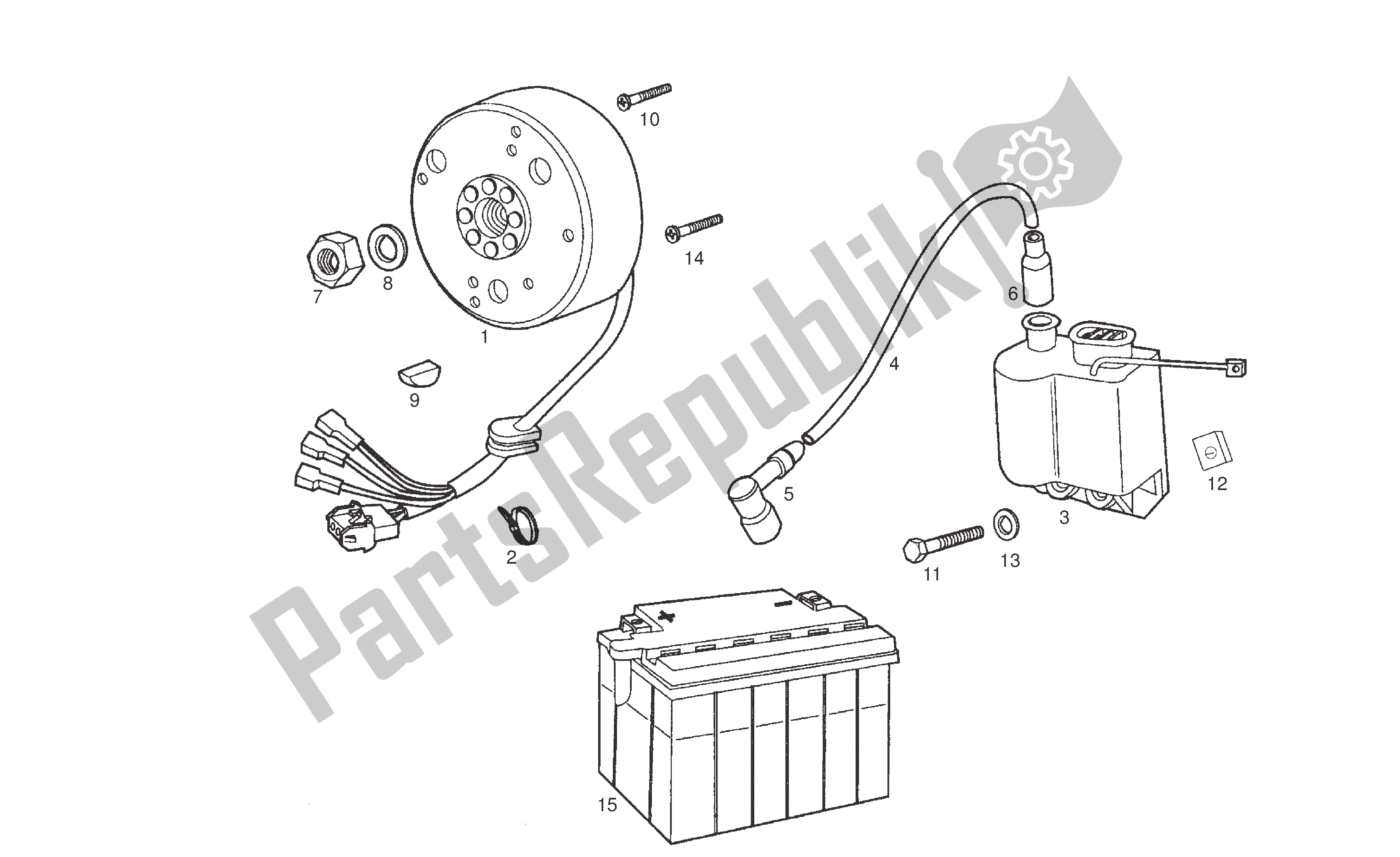 All parts for the Magneto Assembly of the Derbi Senda DRD R 50 2005