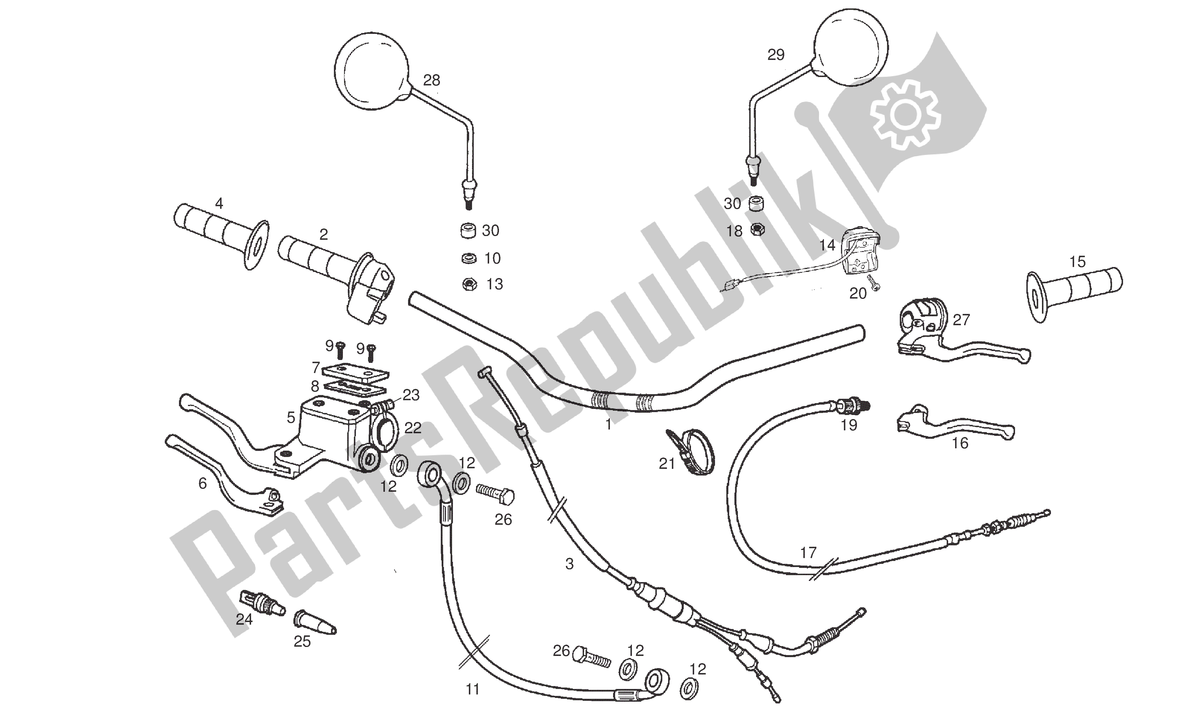 Toutes les pièces pour le Guidon Et Commandes du Derbi Senda DRD R 50 2006