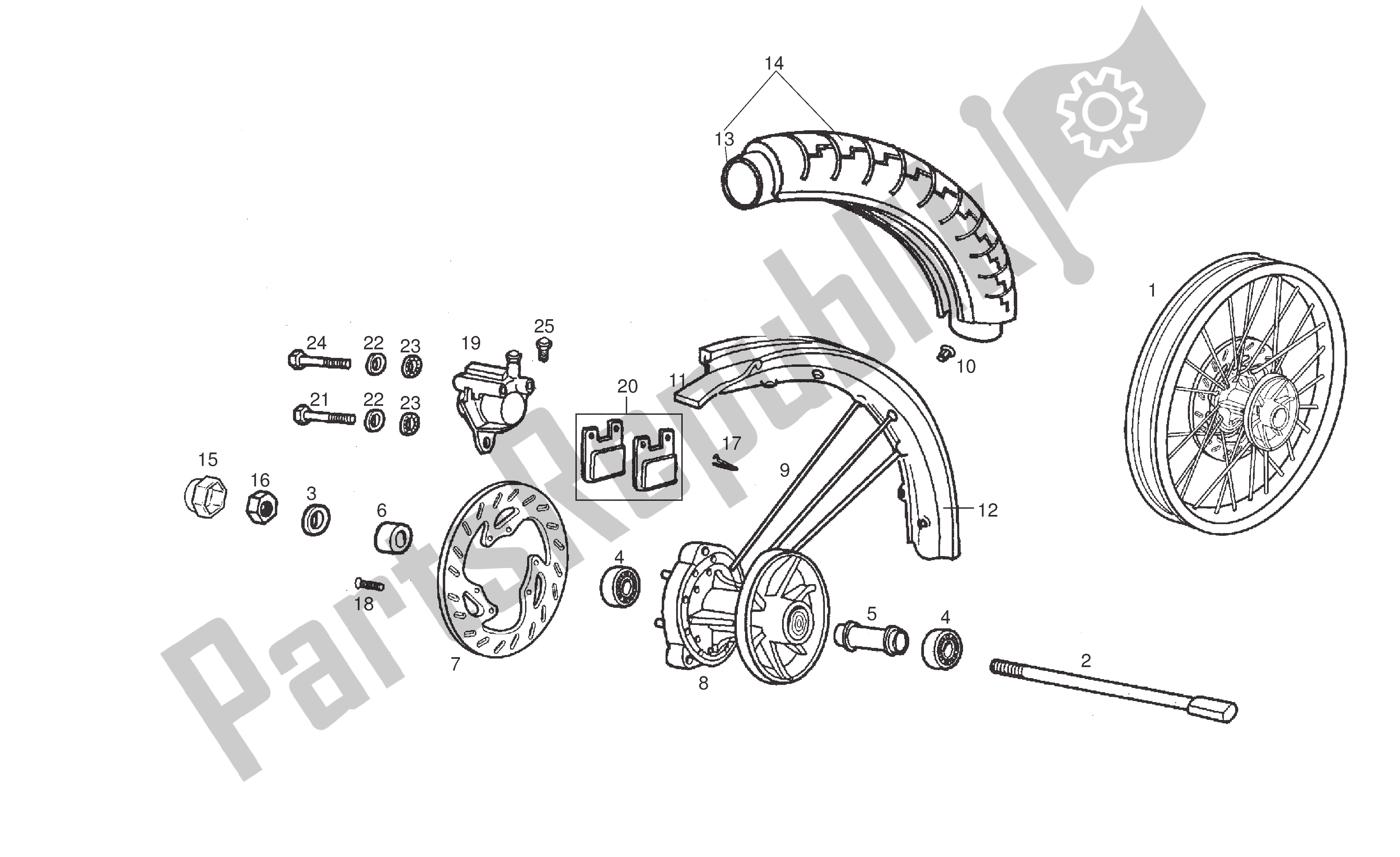 Todas las partes para Rueda Delantera de Derbi Senda DRD R 50 2006