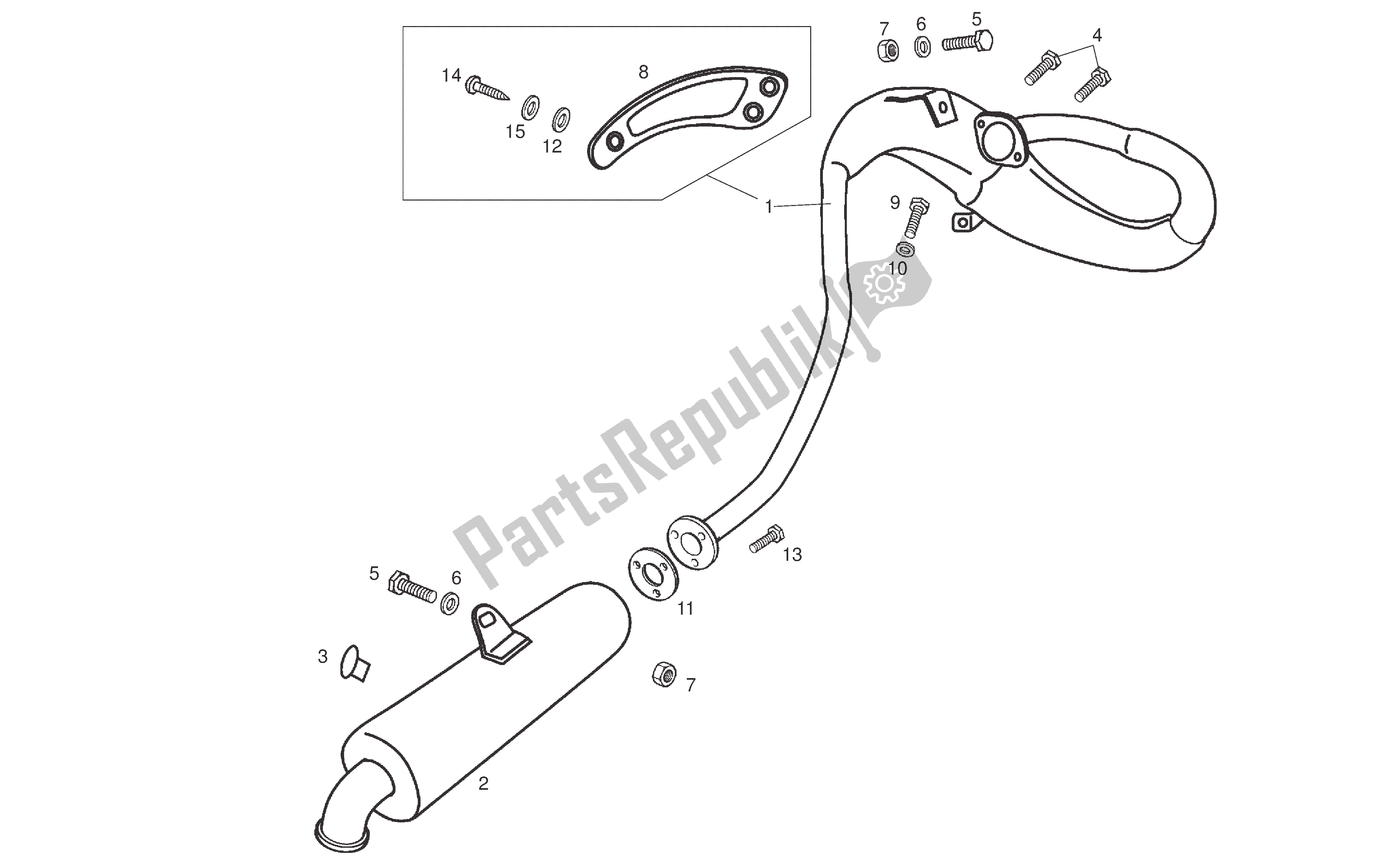 Todas las partes para Tubo De Escape Y Silenciador de Derbi Senda DRD R 50 2006