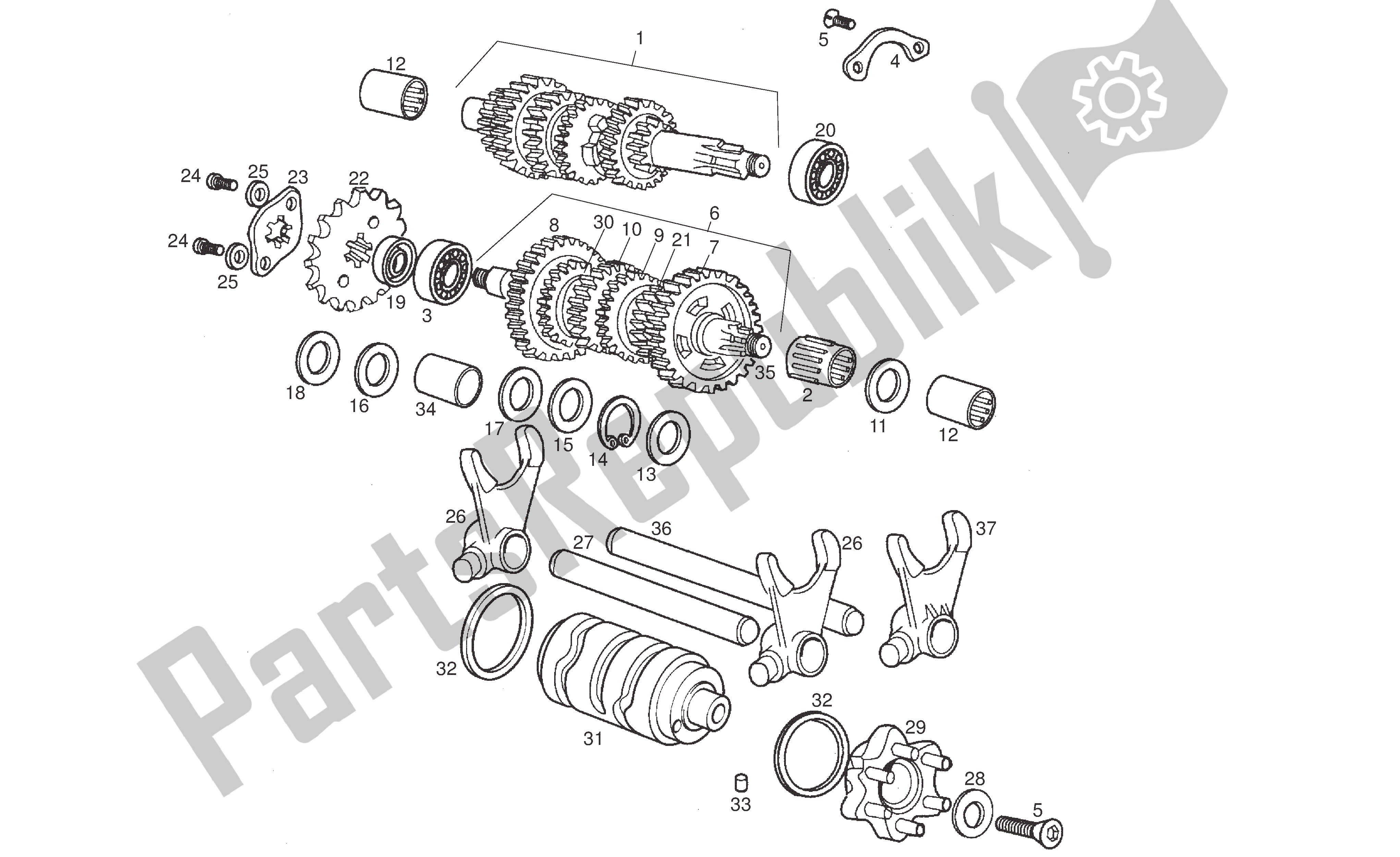 Todas las partes para Eje De Accionamiento de Derbi Senda DRD R 50 2006