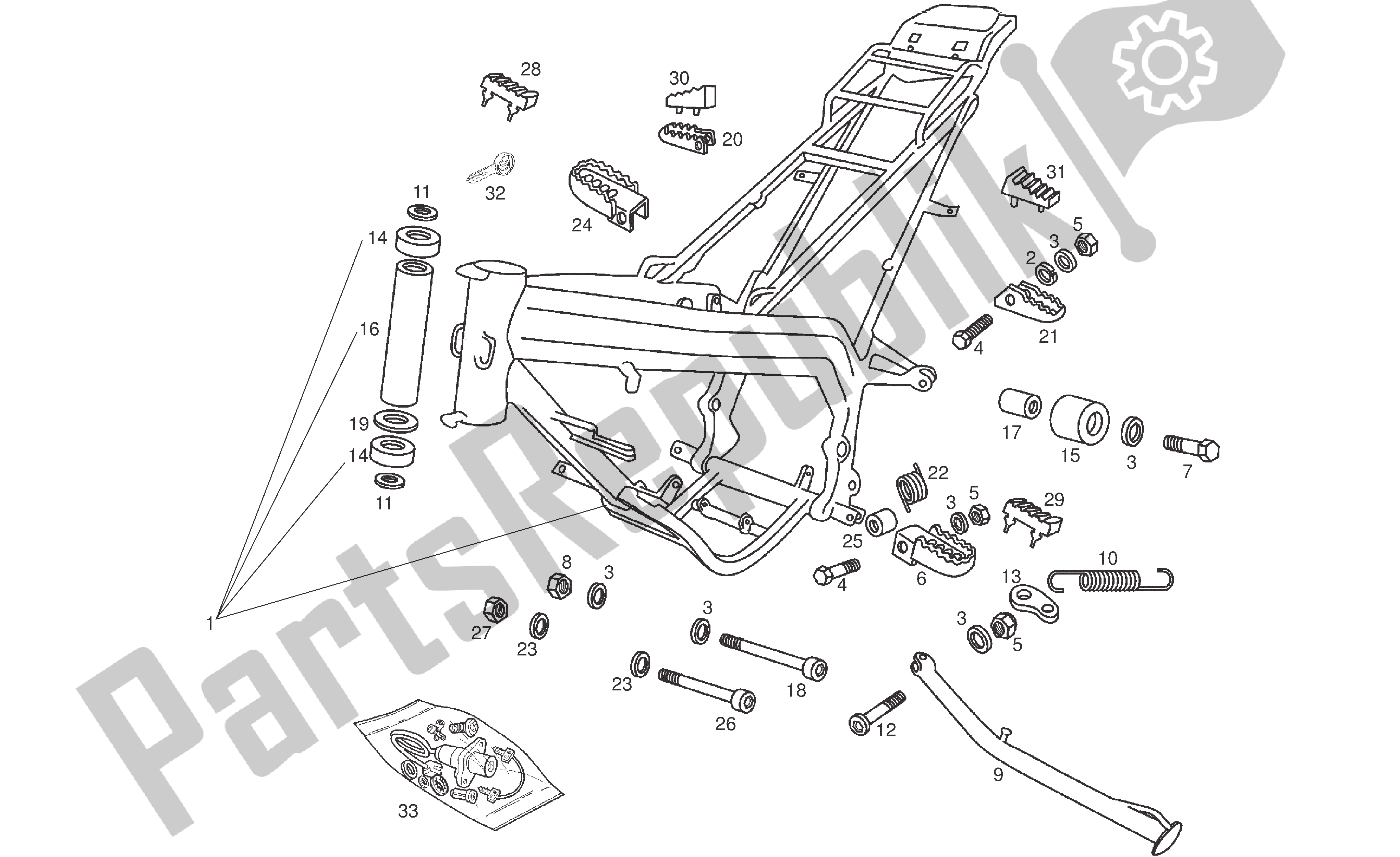 Todas as partes de Quadro, Armação do Derbi Senda DRD R 50 2006