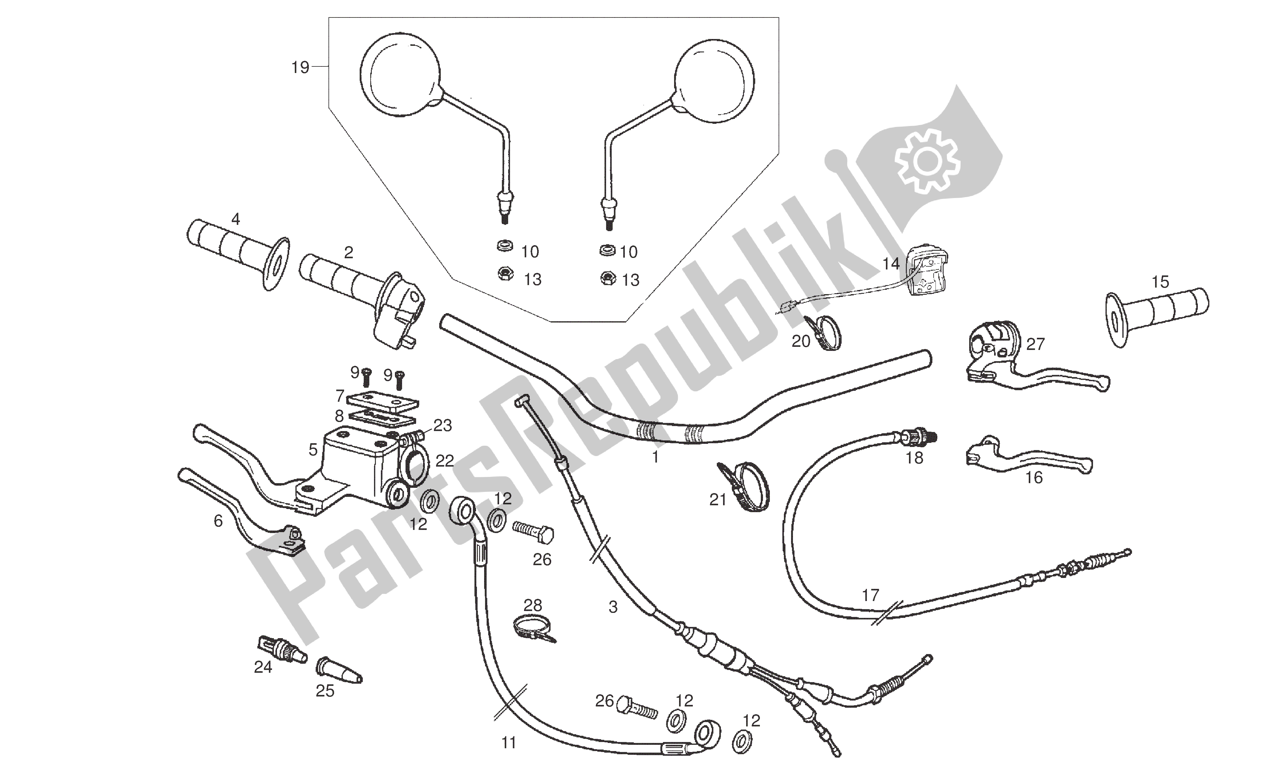 Todas las partes para Manillar Y Controles de Derbi Senda R 50 2008