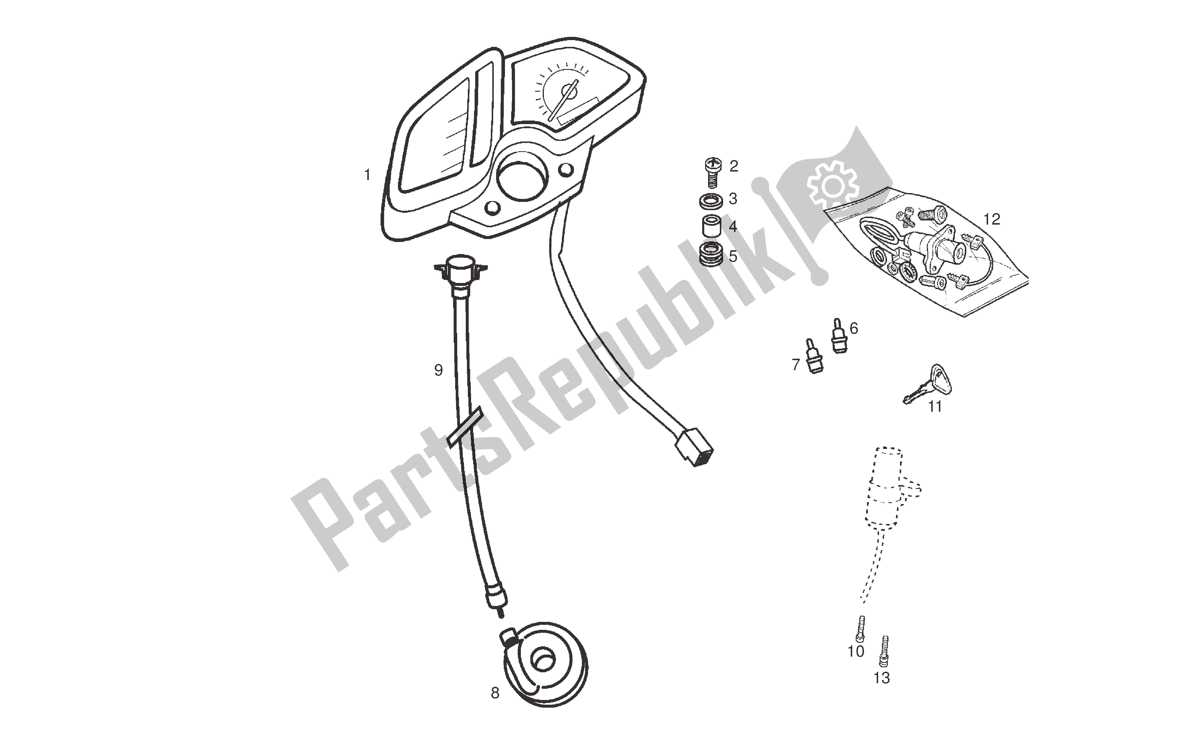 Todas las partes para Velocímetro Y Componentes de Derbi Senda R 50 2008