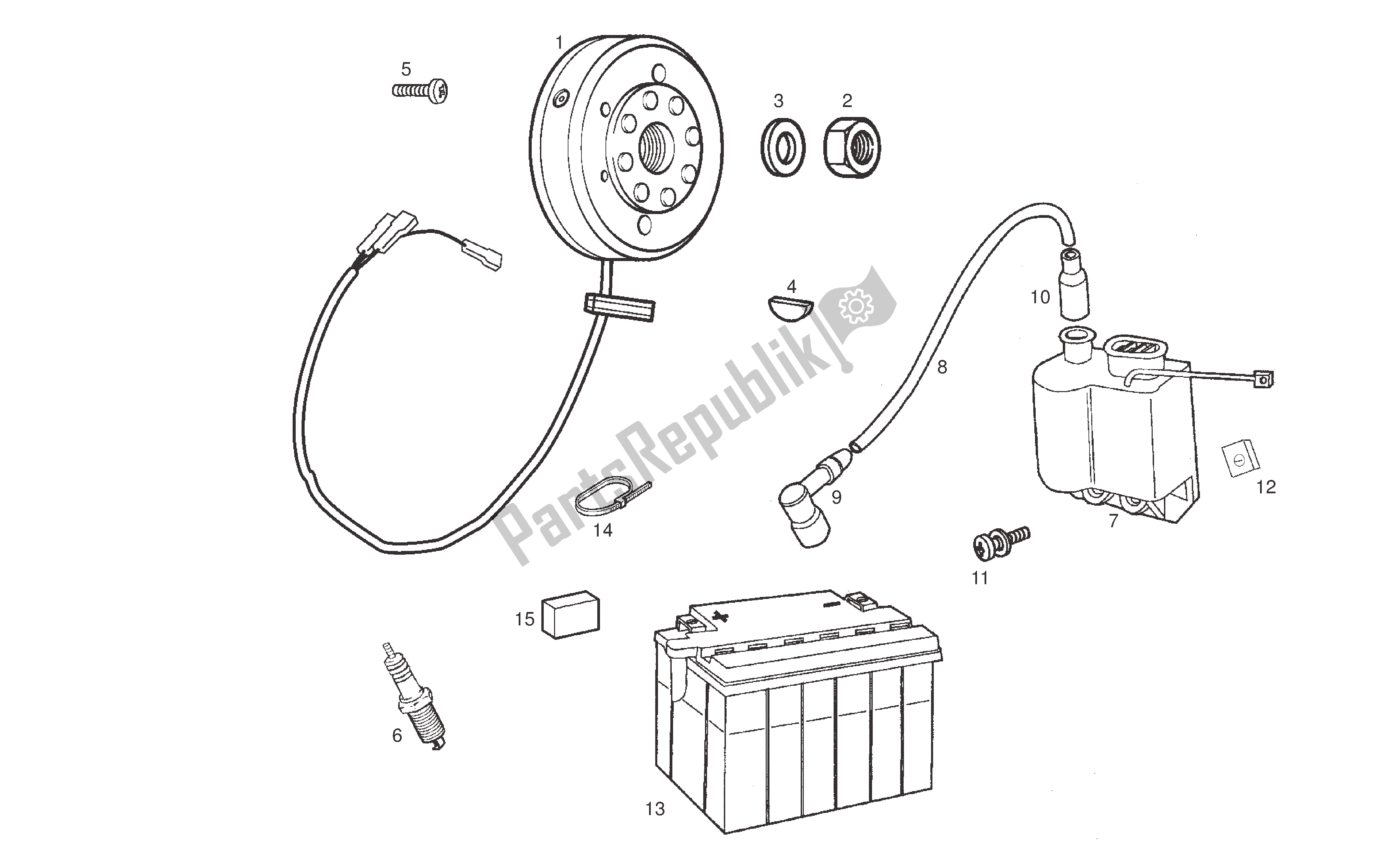 Toutes les pièces pour le Ensemble Magnéto du Derbi Senda R 50 2008