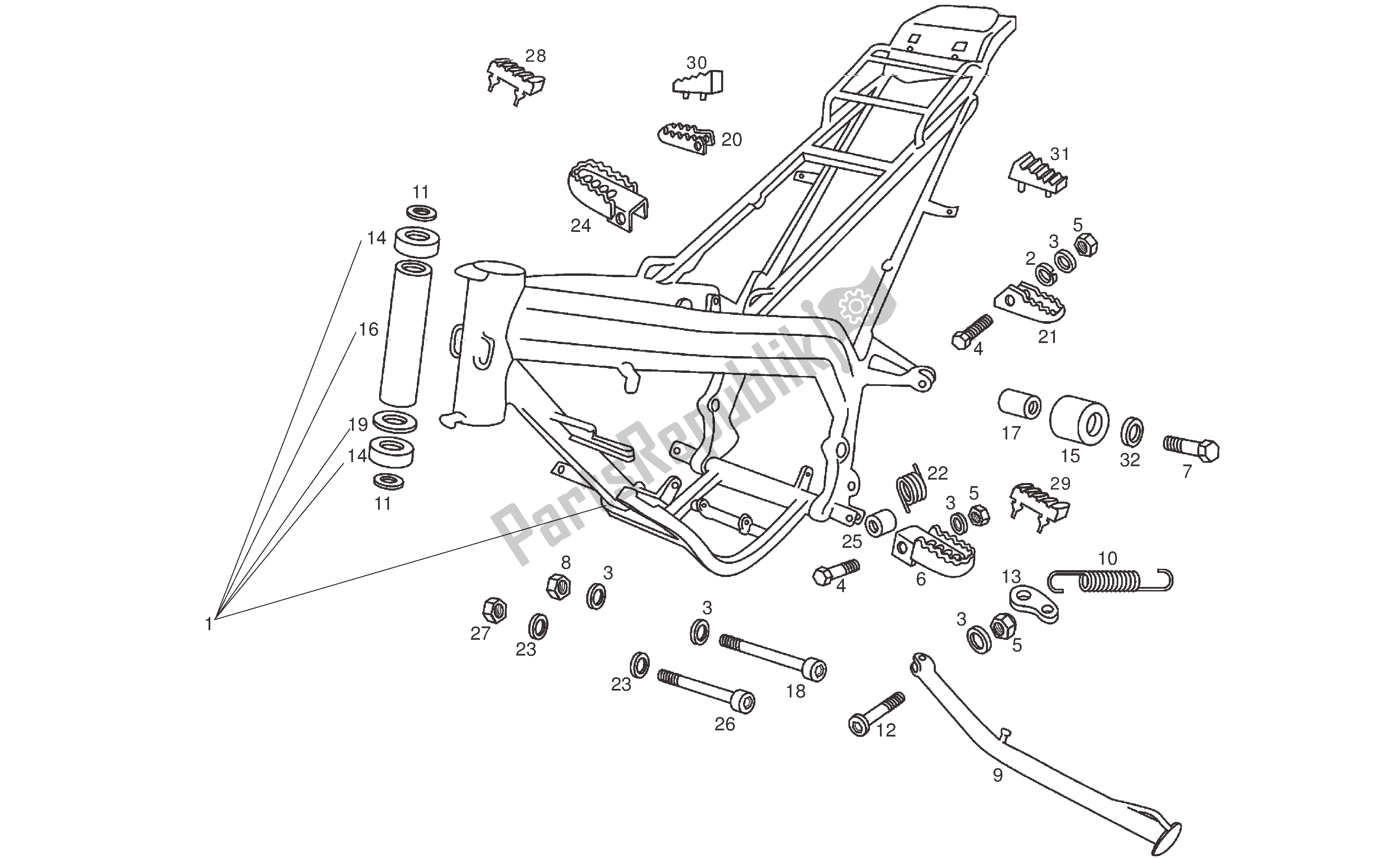 Toutes les pièces pour le Cadre du Derbi Senda R 50 2008