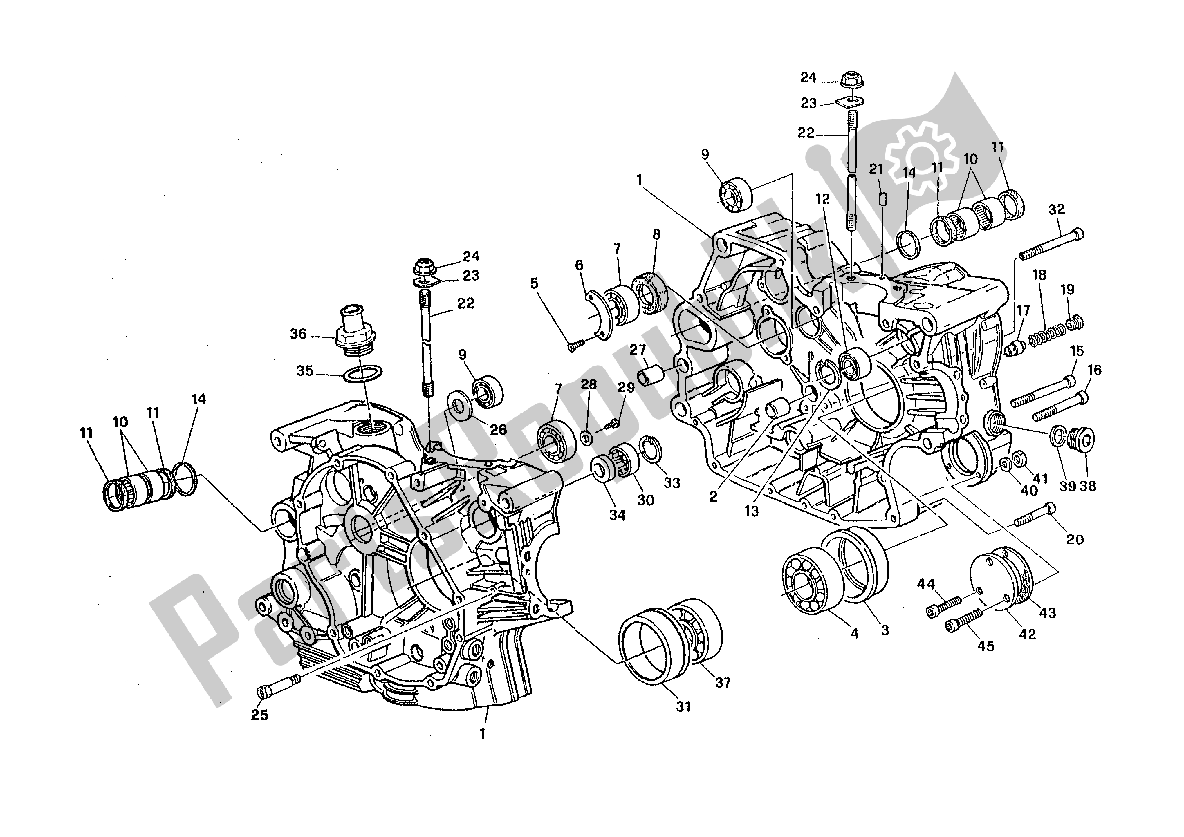 Alle onderdelen voor de Coppia Semicarter van de Ducati 888 1994