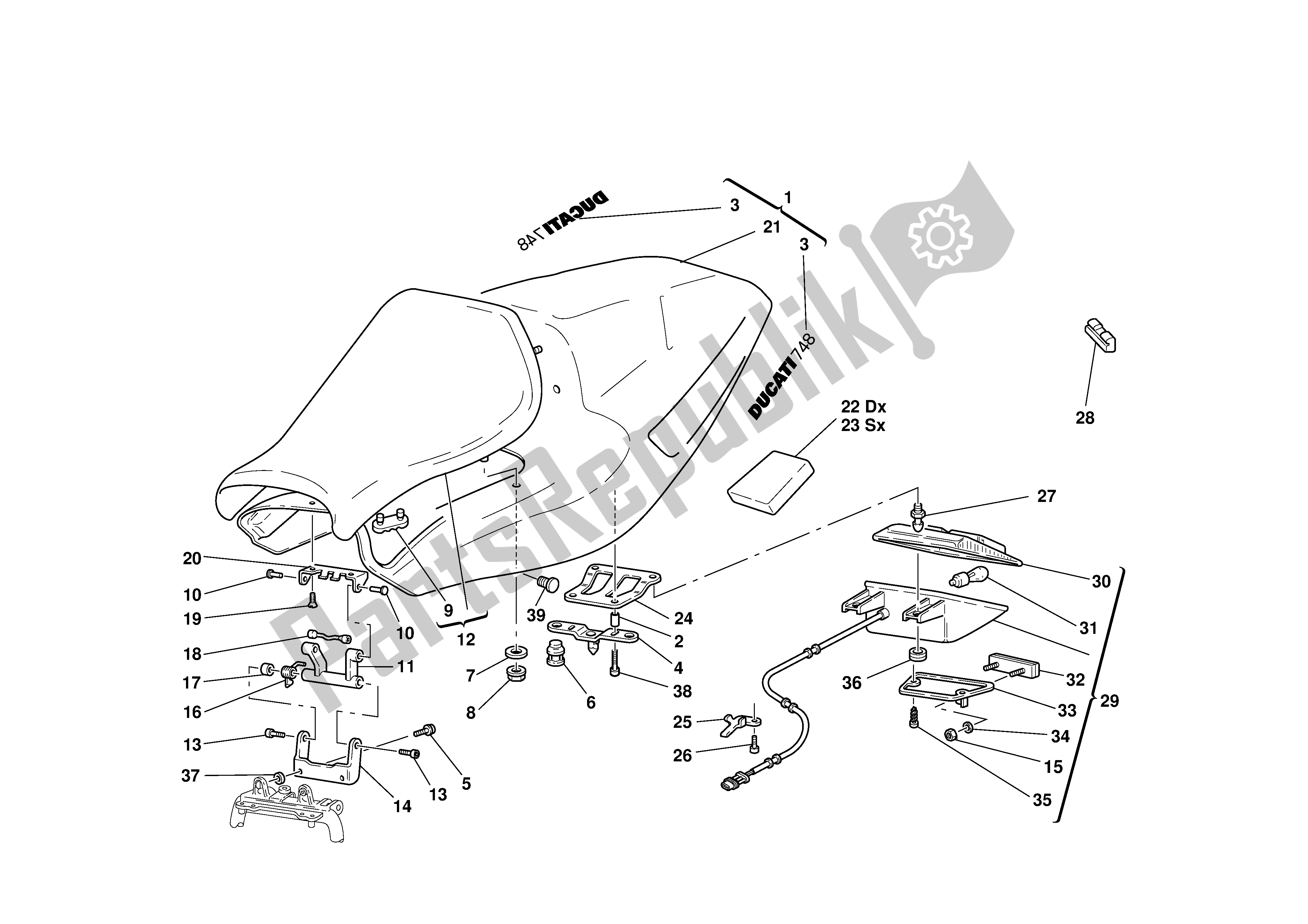 Toutes les pièces pour le Siège du Ducati 748 2001