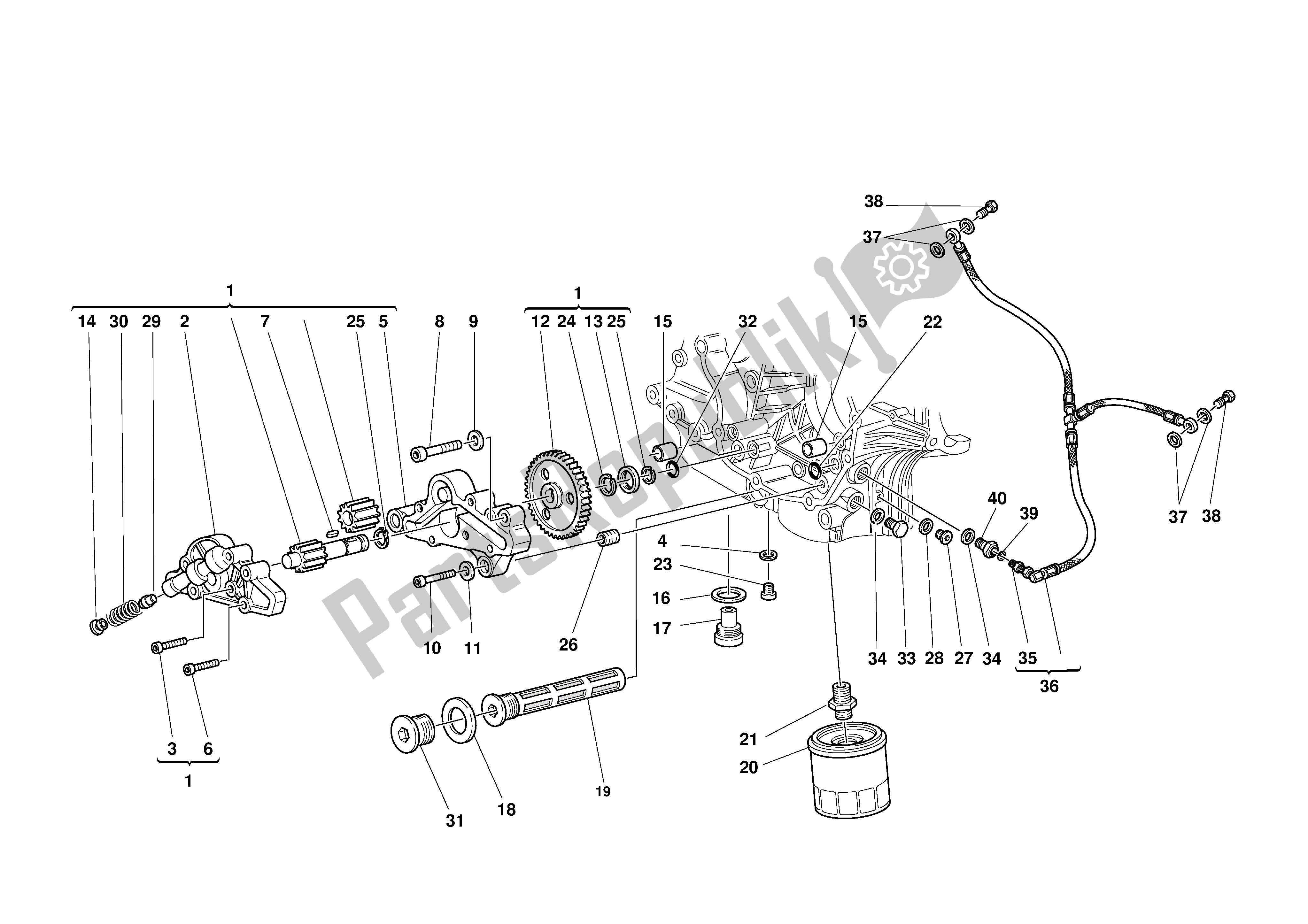 Alle onderdelen voor de Filters En Oliepomp van de Ducati 748 2001