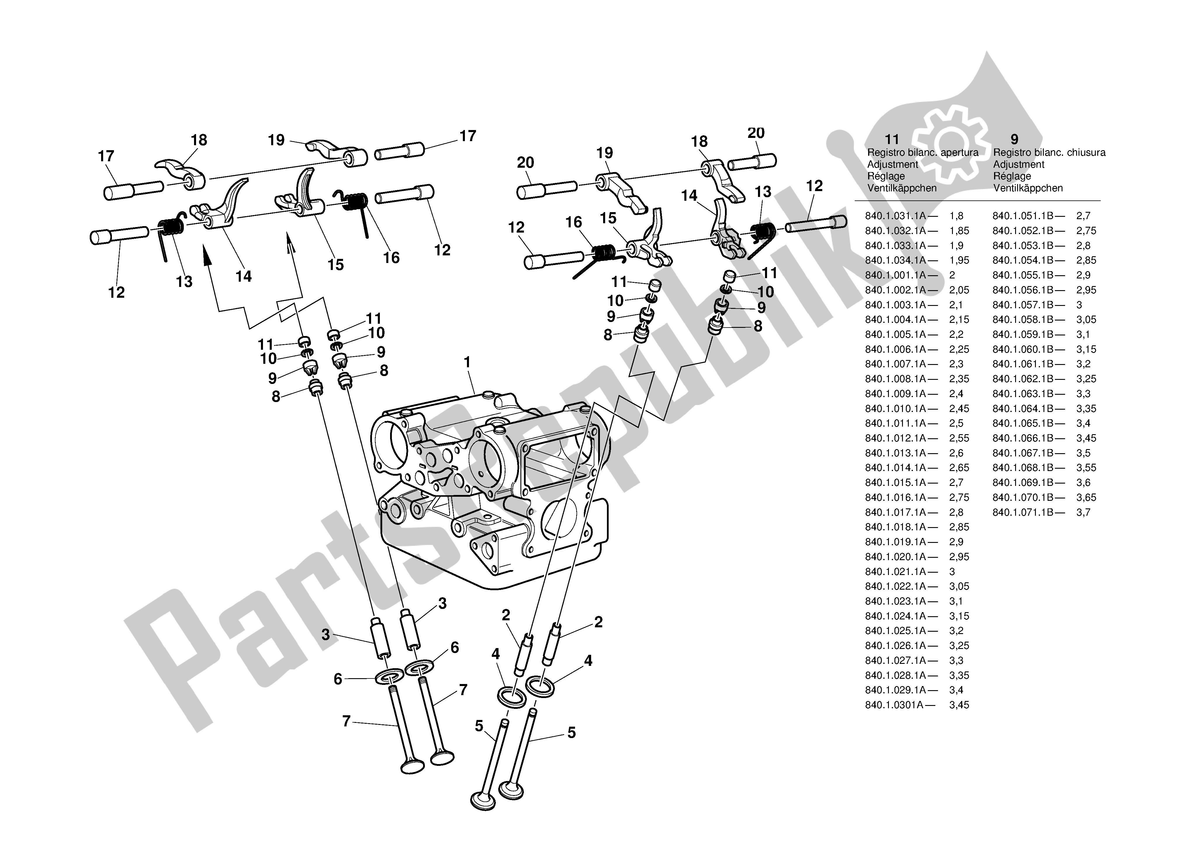 Tutte le parti per il Testa: Tempismo del Ducati 748 2001