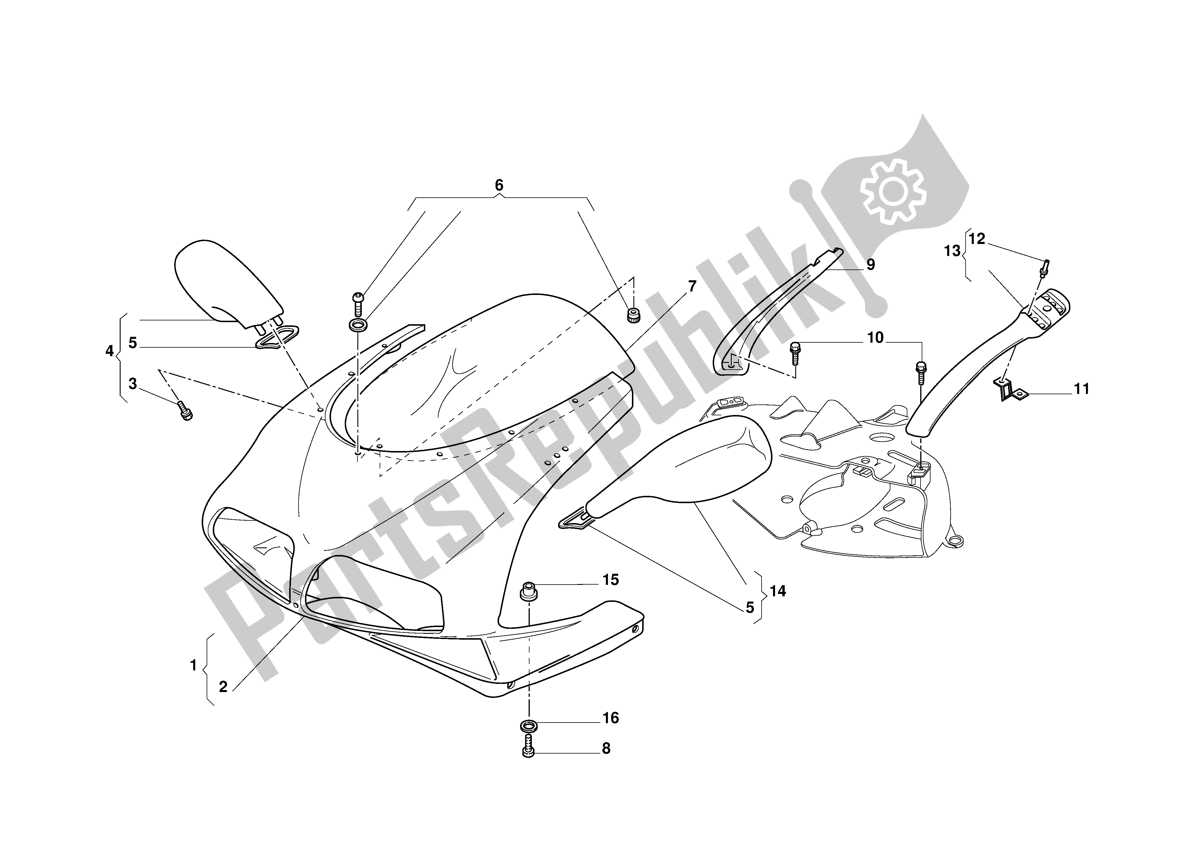 Tutte le parti per il Carenatura Del Faro del Ducati 748R 2001