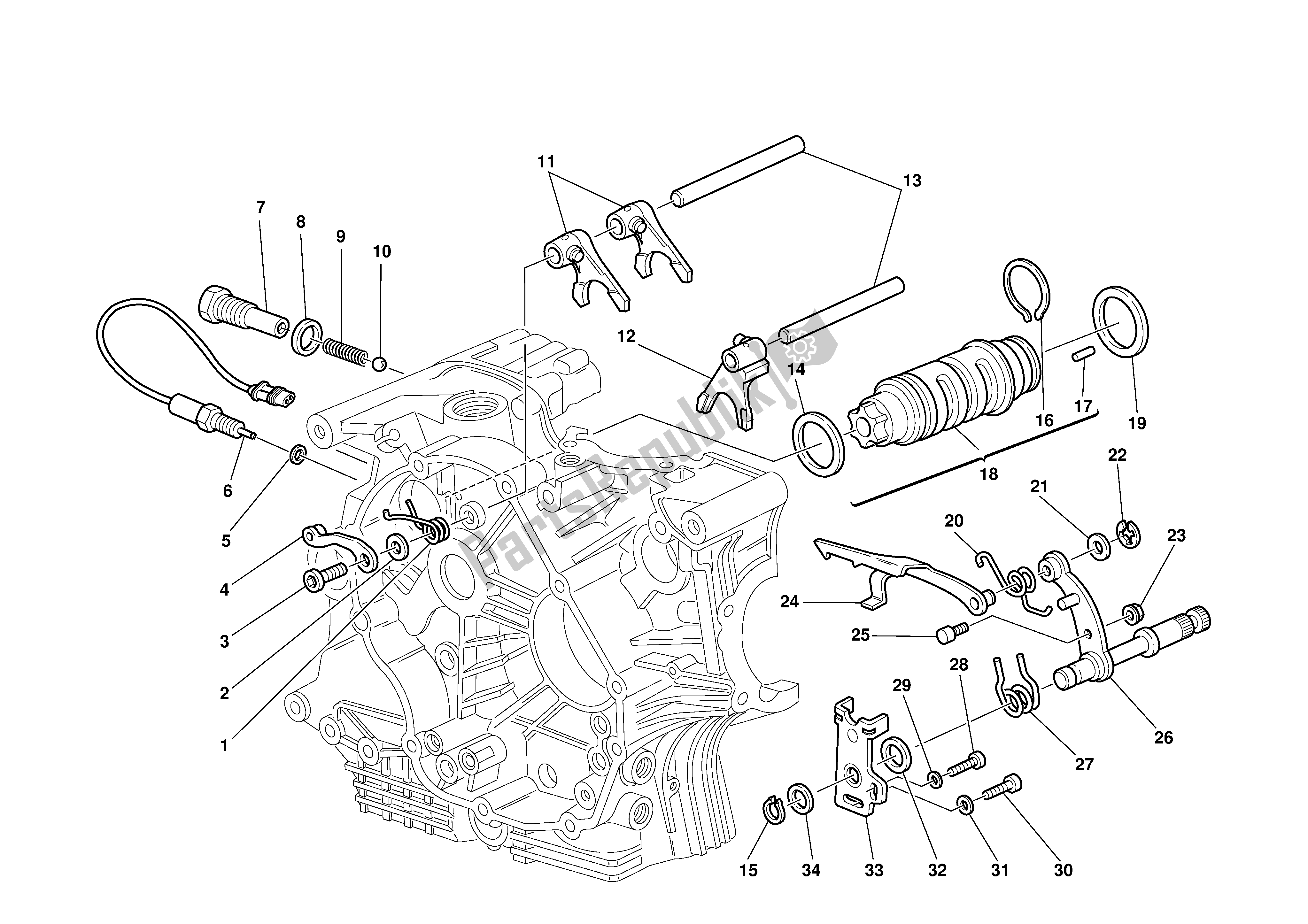 Todas las partes para Cambio De Marcha de Ducati 748R 2001